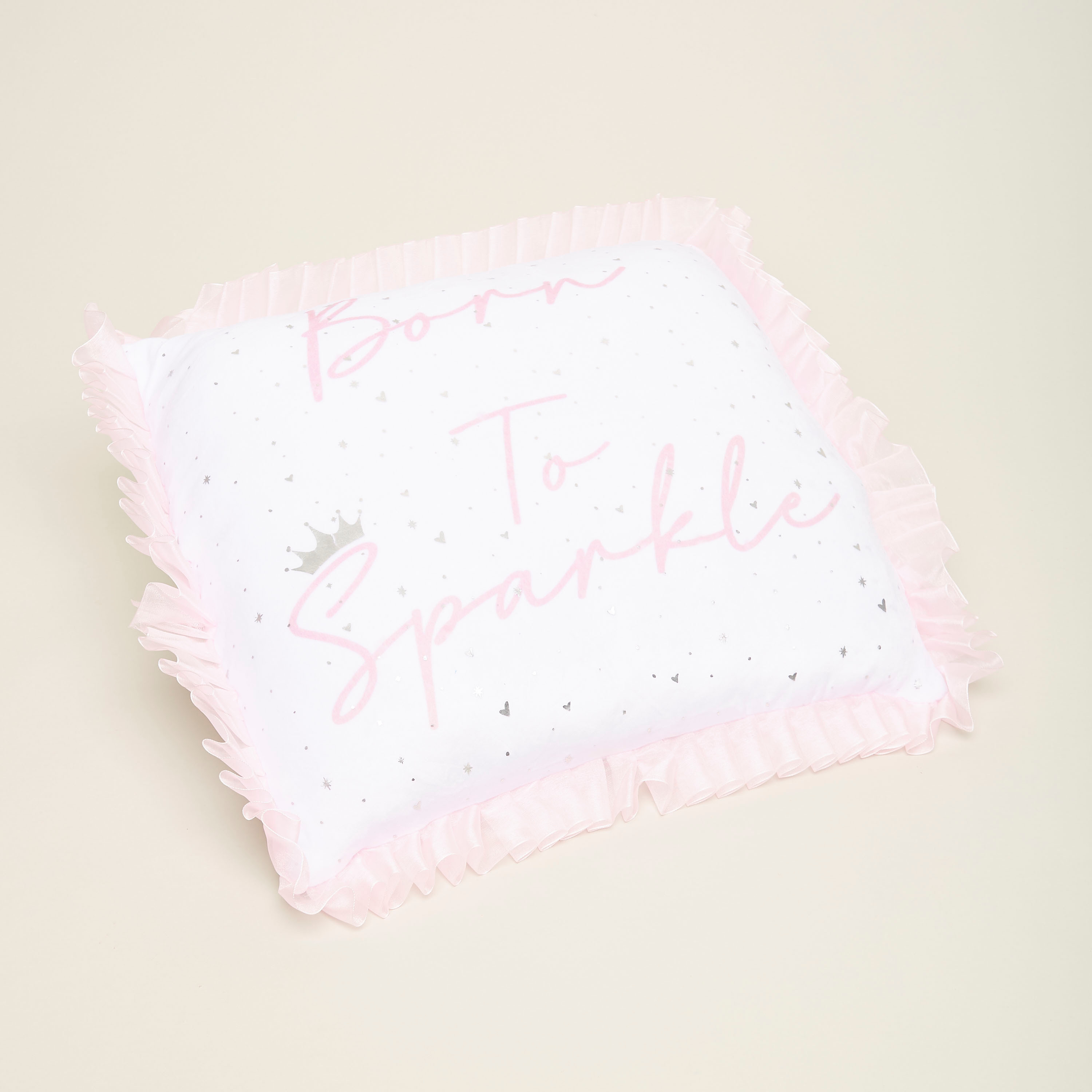 Princess Printed Cushion with Ruffle Detail - 40x40 cms-baby-nursery-toddlerbedding-image-1