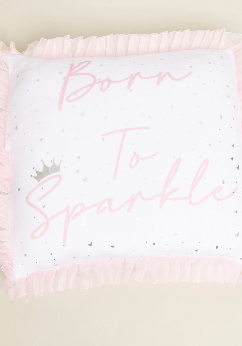 Princess Printed Cushion with Ruffle Detail - 40x40 cms-Toddler Bedding-image-1