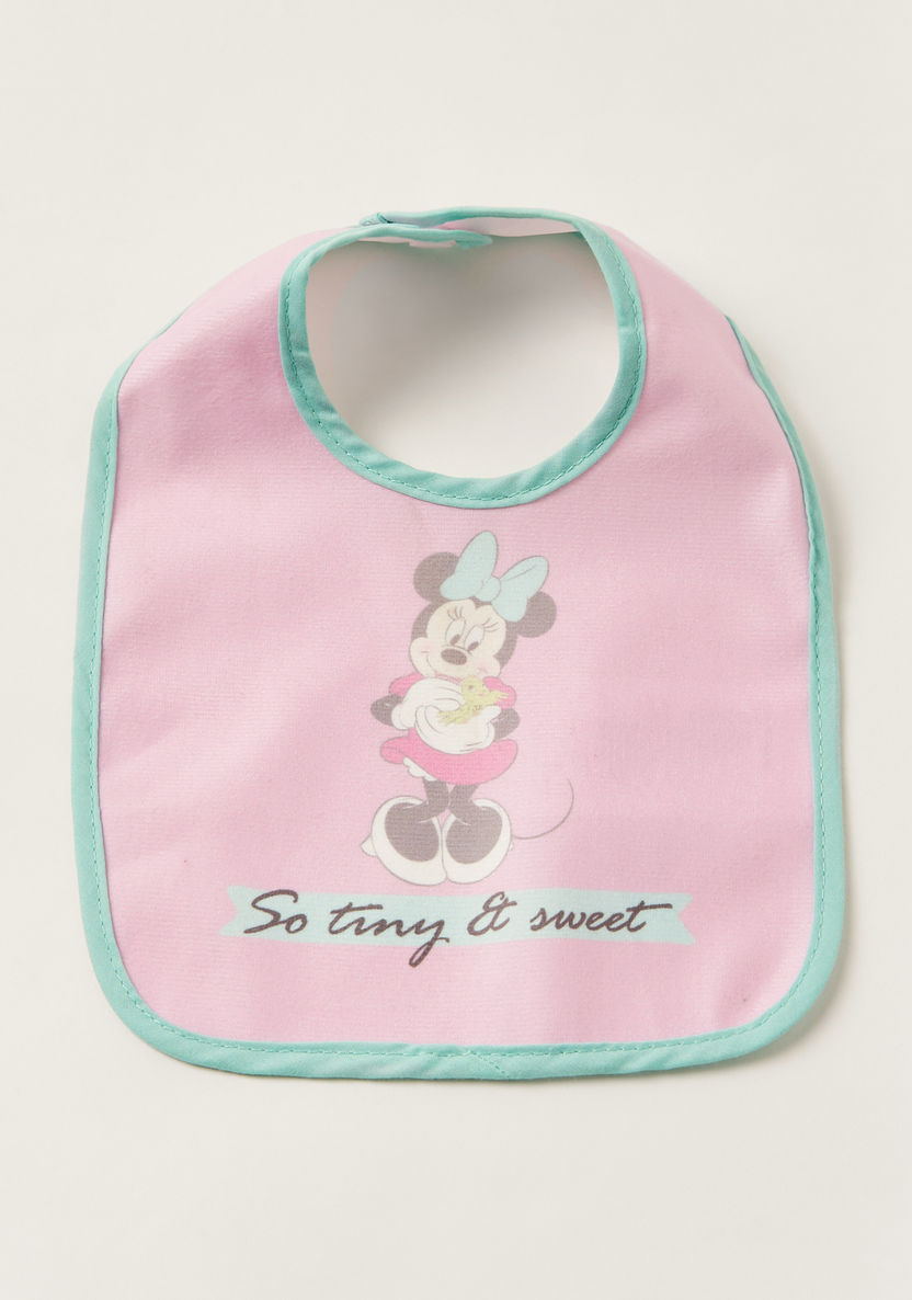 Disney Minnie Mouse Print Bib with Snap Button Closure - Set of 6-Bibs and Burp Cloths-image-2