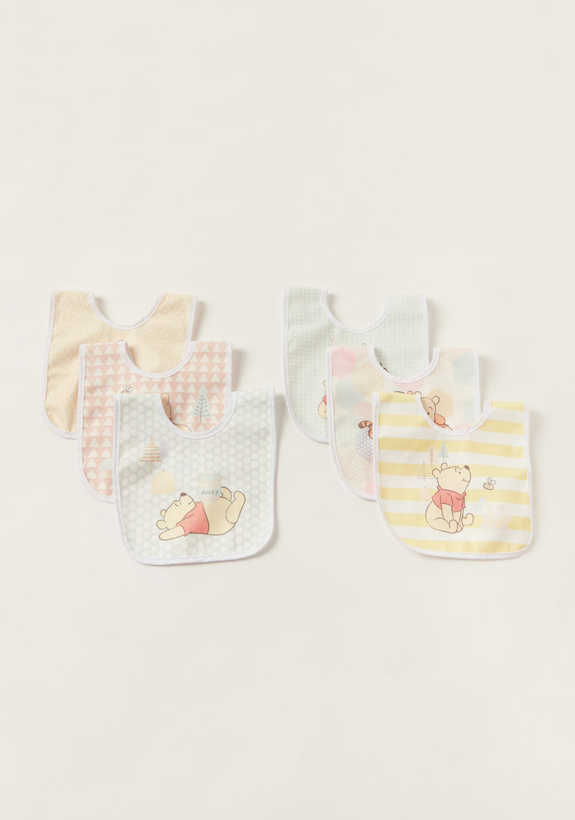 Disney Winnie the Pooh Print Bib with Snap Button Closure - Set of 6-Accessories-image-0
