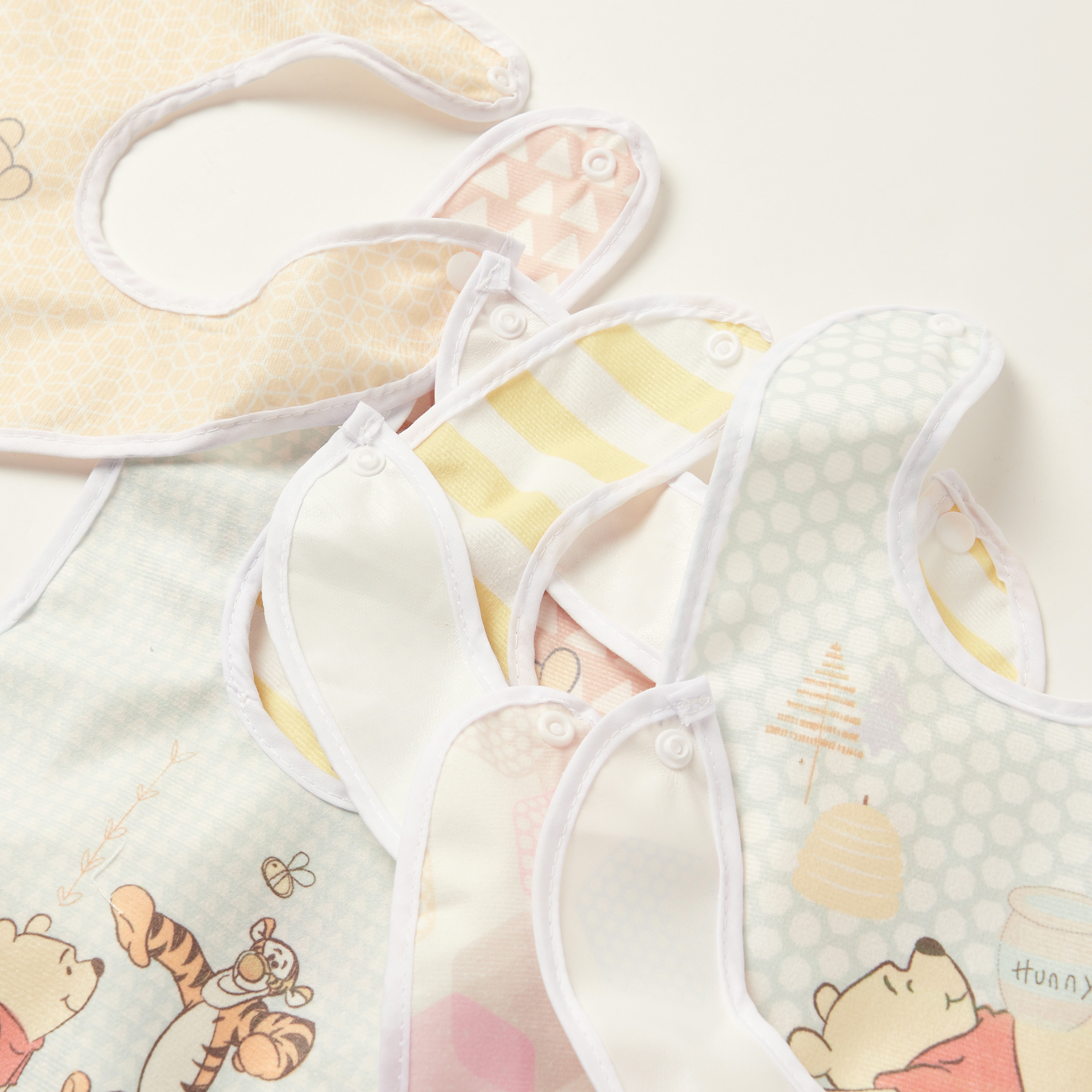 Disney Winnie the Pooh Print Bib with Snap Button Closure - Set of 6-baby-feeding-bibs-image-5