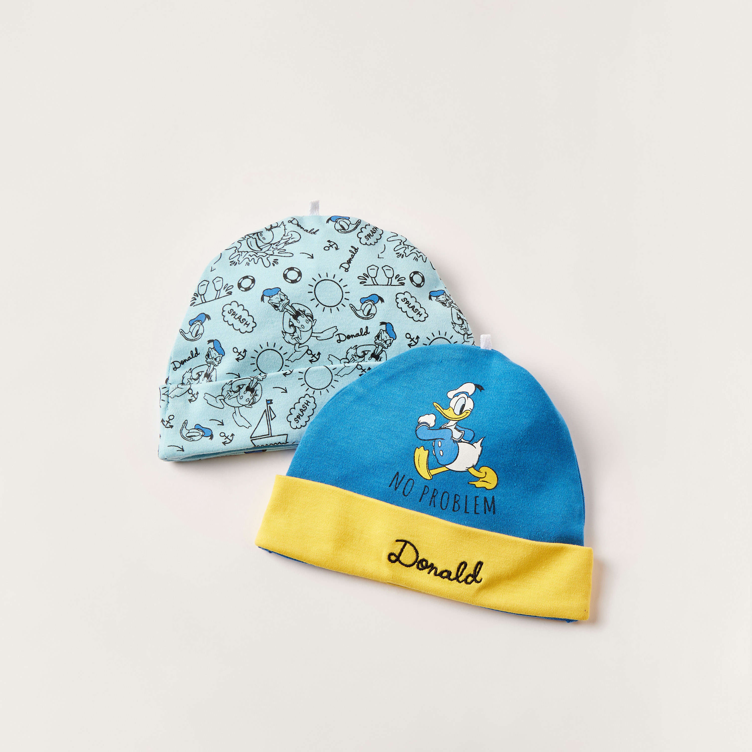 Donald Duck Print Beanie - Set of 2-baby-boys-accessories-caps-image-3
