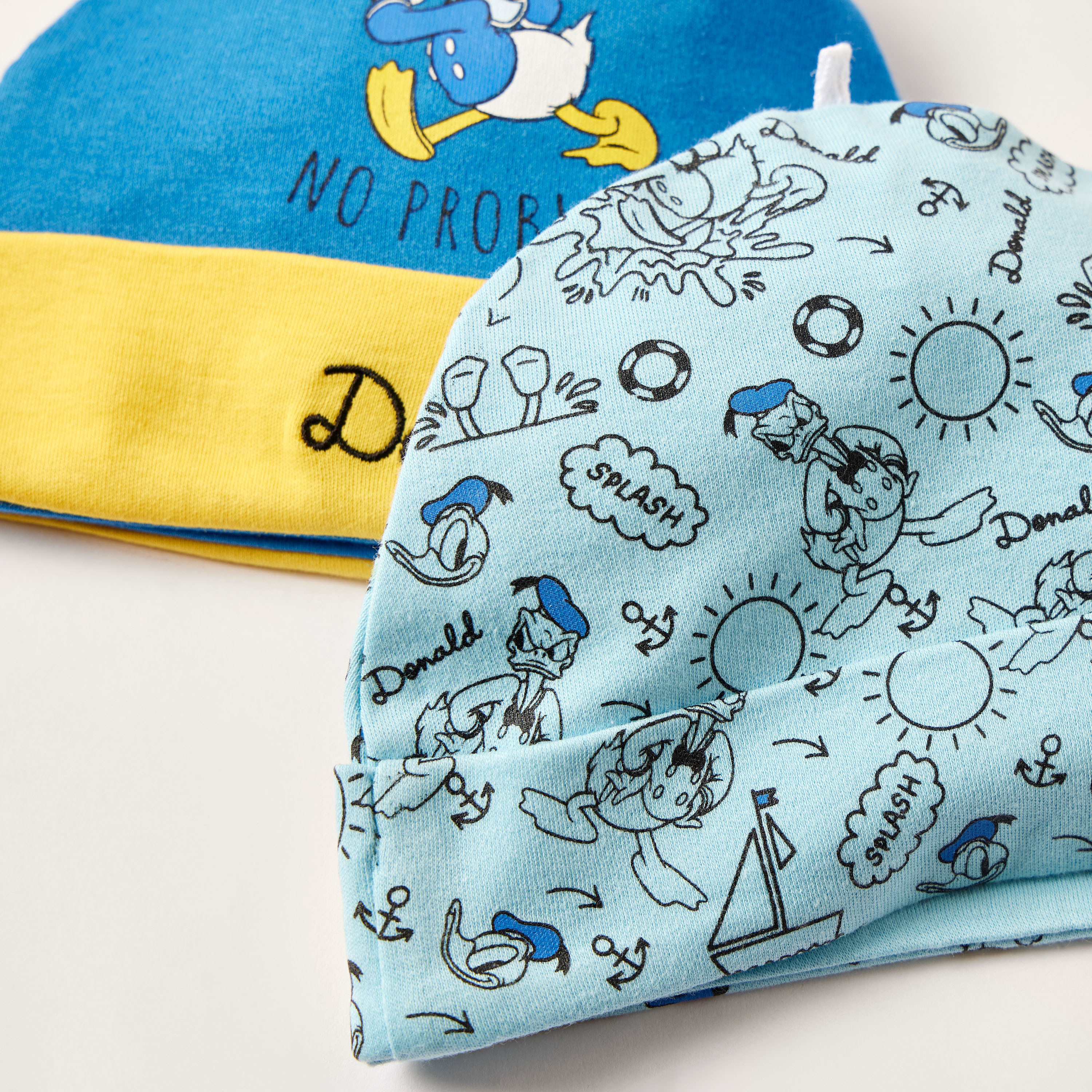 Donald Duck Print Beanie - Set of 2-baby-boys-accessories-caps-image-4