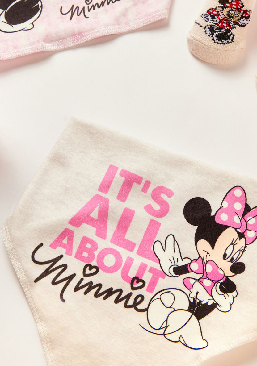 Disney Minnie Mouse Print 4-Piece Bib and Booties Set-Bibs and Burp Cloths-image-1