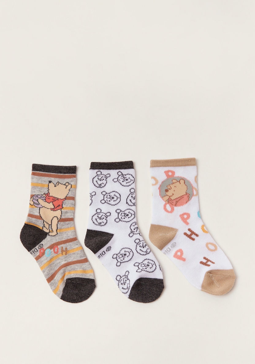 Disney Winnie The Pooh Print Socks - Set of 3-Socks-image-0