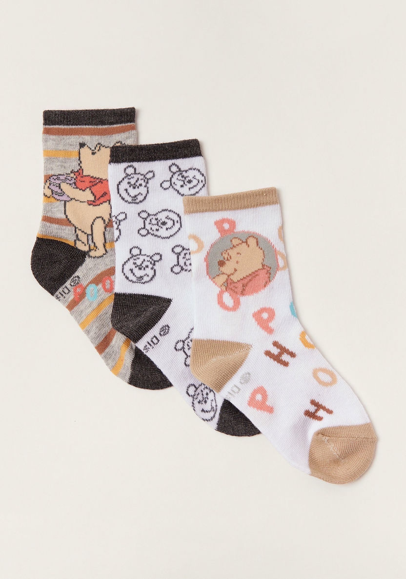 Disney Winnie The Pooh Print Socks - Set of 3-Socks-image-1