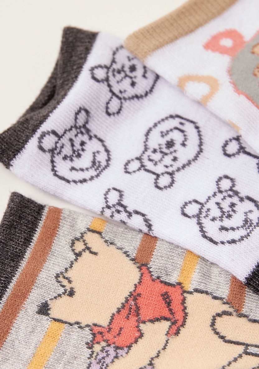 Disney Winnie The Pooh Print Socks - Set of 3-Socks-image-2