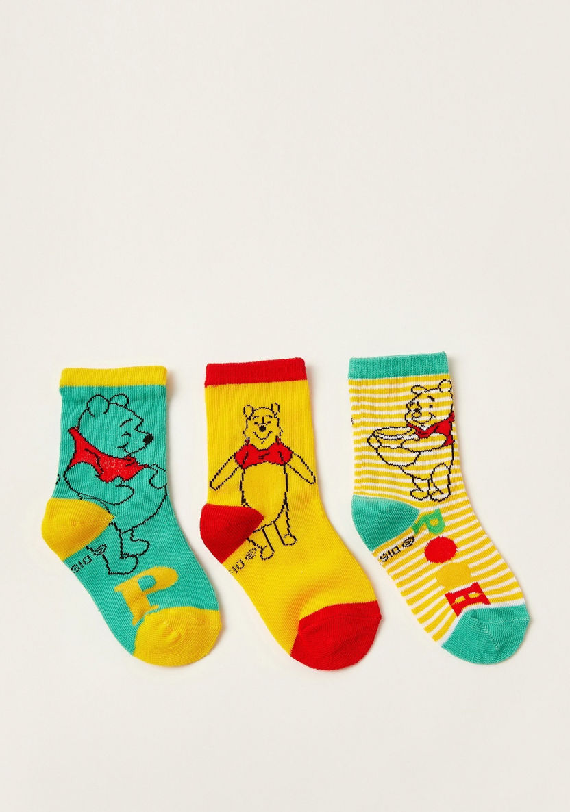 Disney Winnie-The-Pooh Print Socks - Set of 3-Socks-image-0