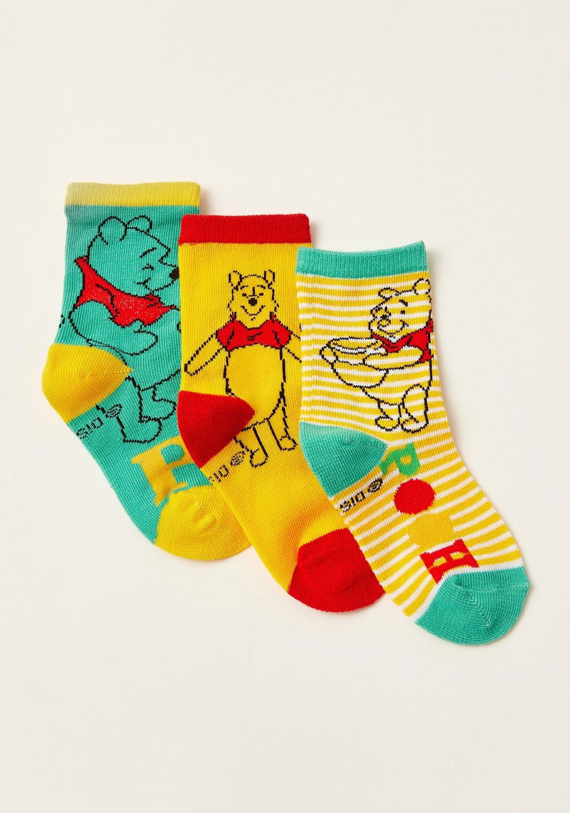 Disney Winnie-The-Pooh Print Socks - Set of 3-Socks-image-1