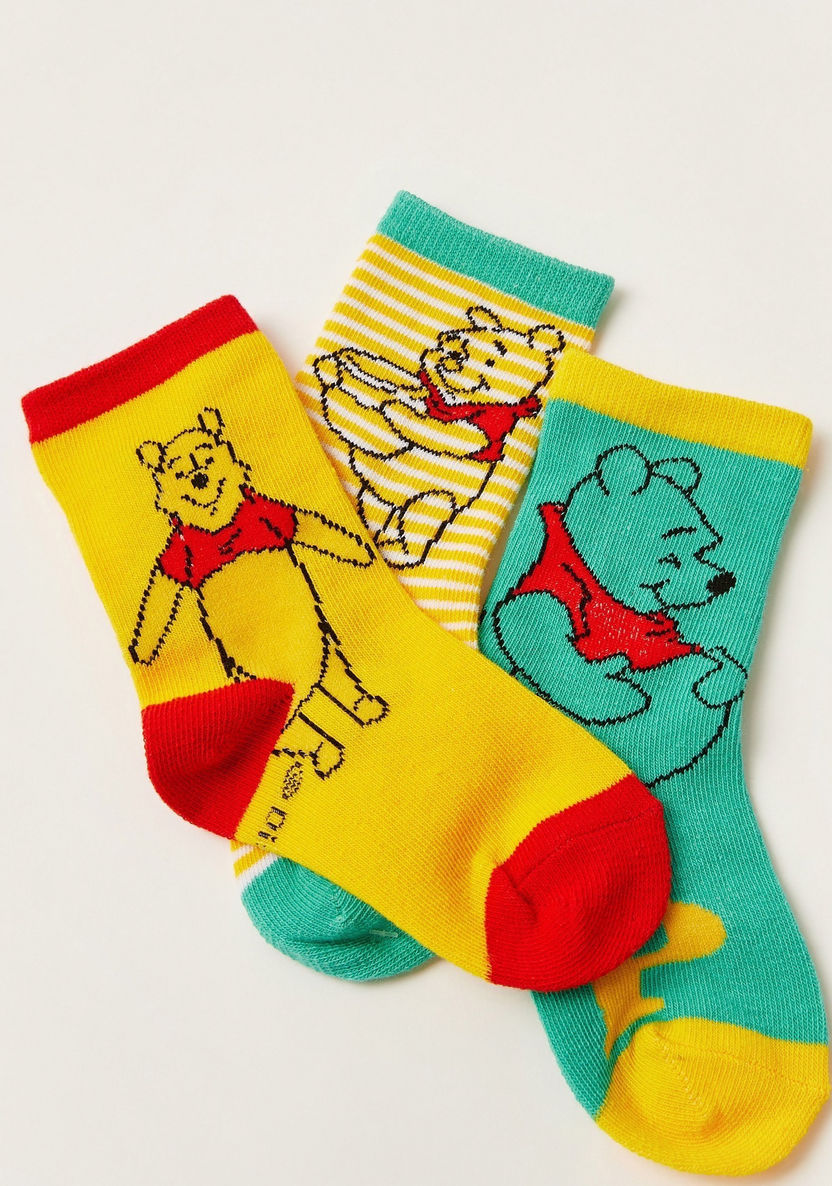 Disney Winnie-The-Pooh Print Socks - Set of 3-Socks-image-2