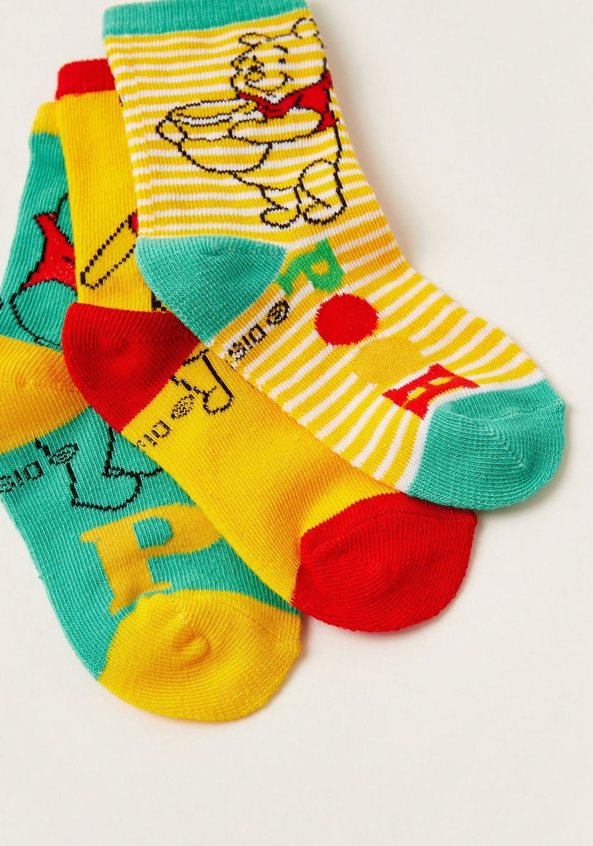 Disney Winnie-The-Pooh Print Socks - Set of 3-Socks-image-3