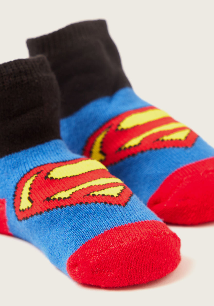 Superman Textured Booties with Elasticated Hem-Booties-image-2