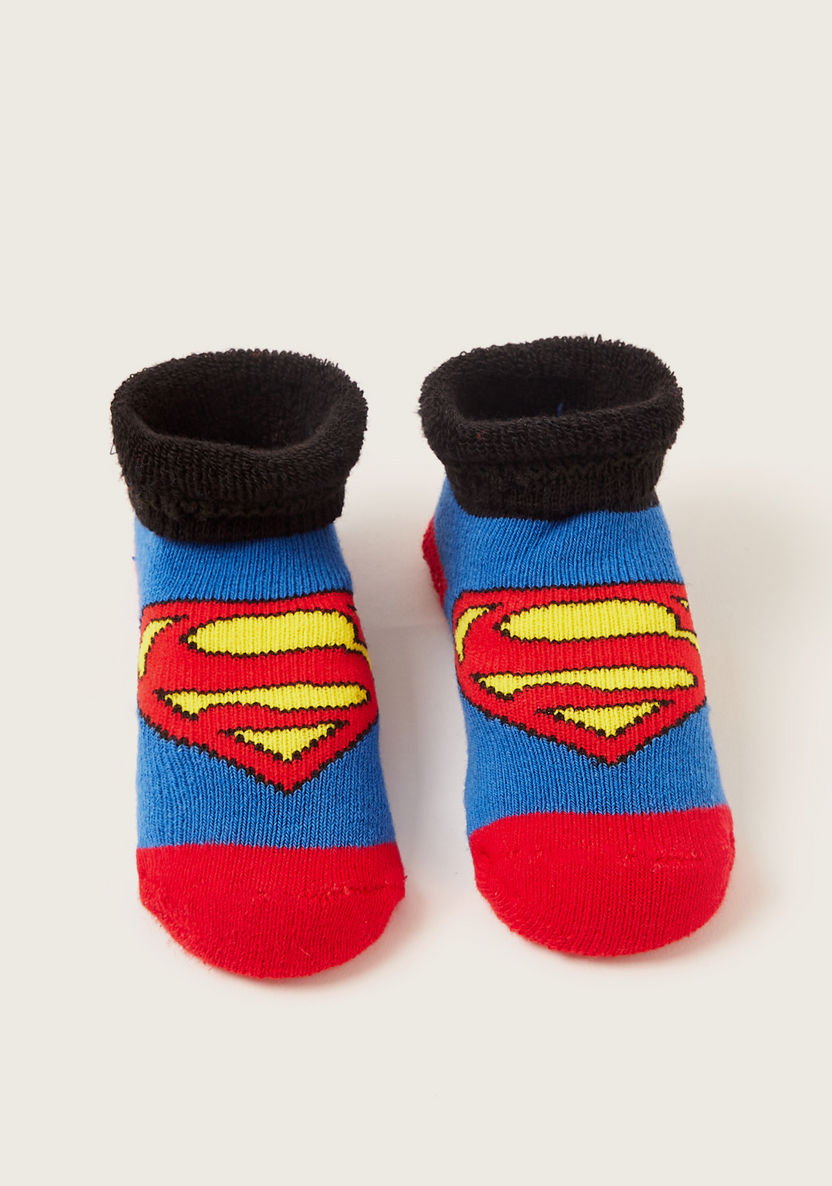 Superman Textured Booties with Elasticated Hem-Booties-image-4