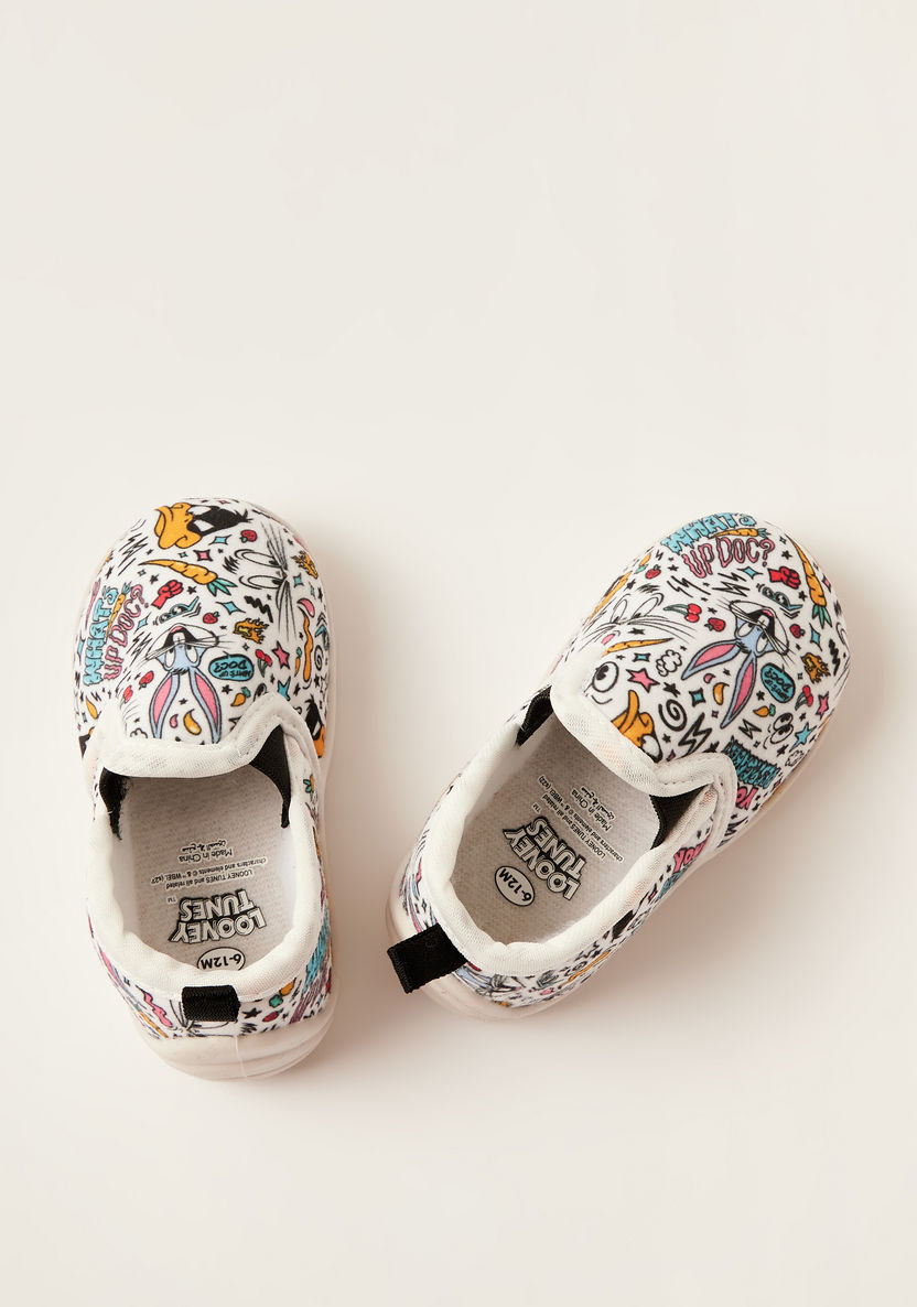 Bugs Bunny Printed Slip-On Shoes with Elasticised Gussets-Casual-image-0