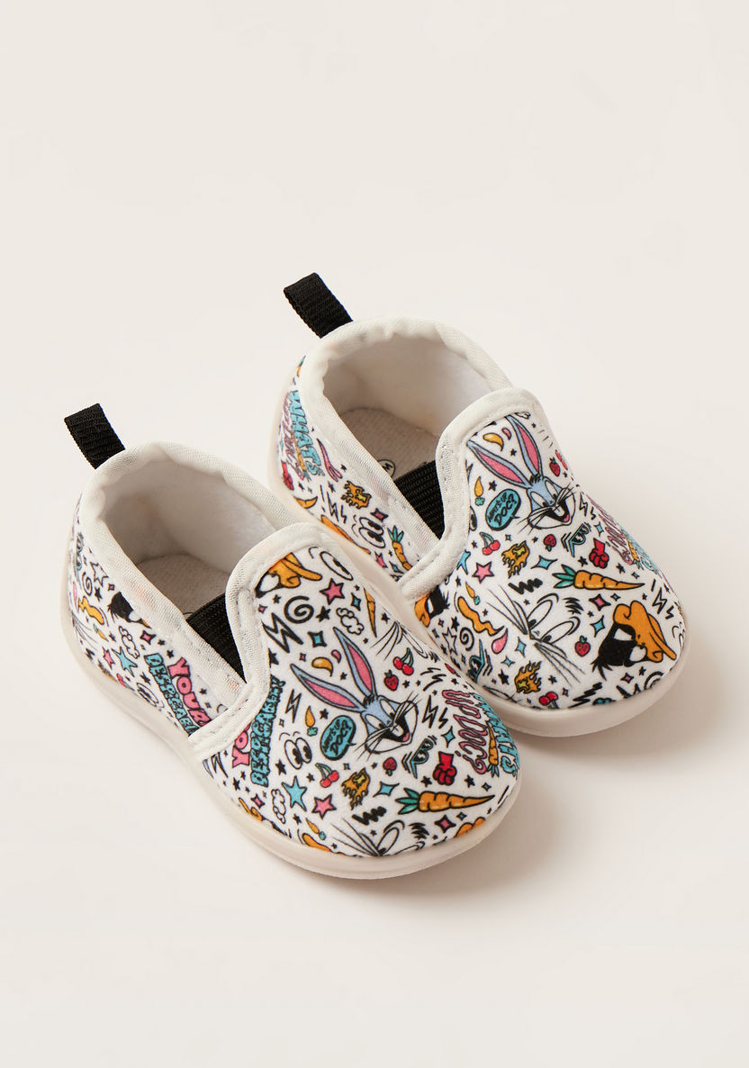 Bugs Bunny Printed Slip-On Shoes with Elasticised Gussets-Casual-image-1