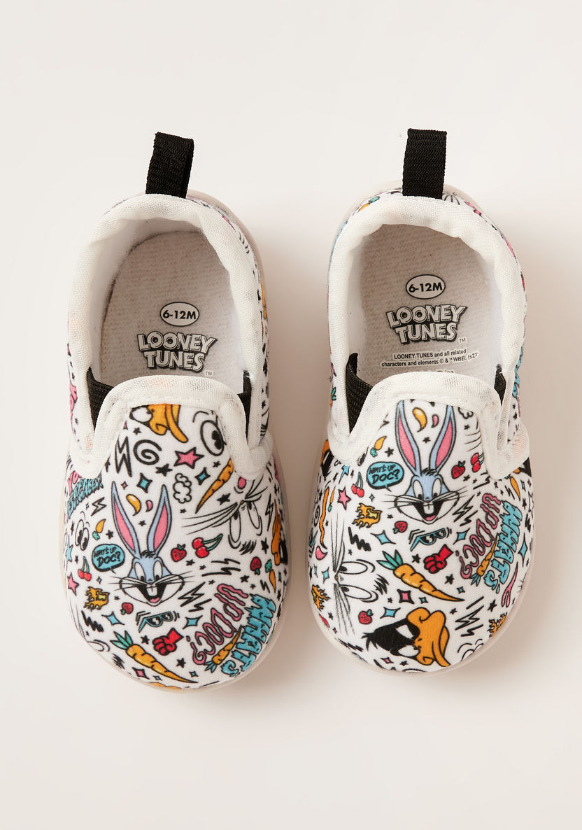Bugs Bunny Printed Slip-On Shoes with Elasticised Gussets-Casual-image-4
