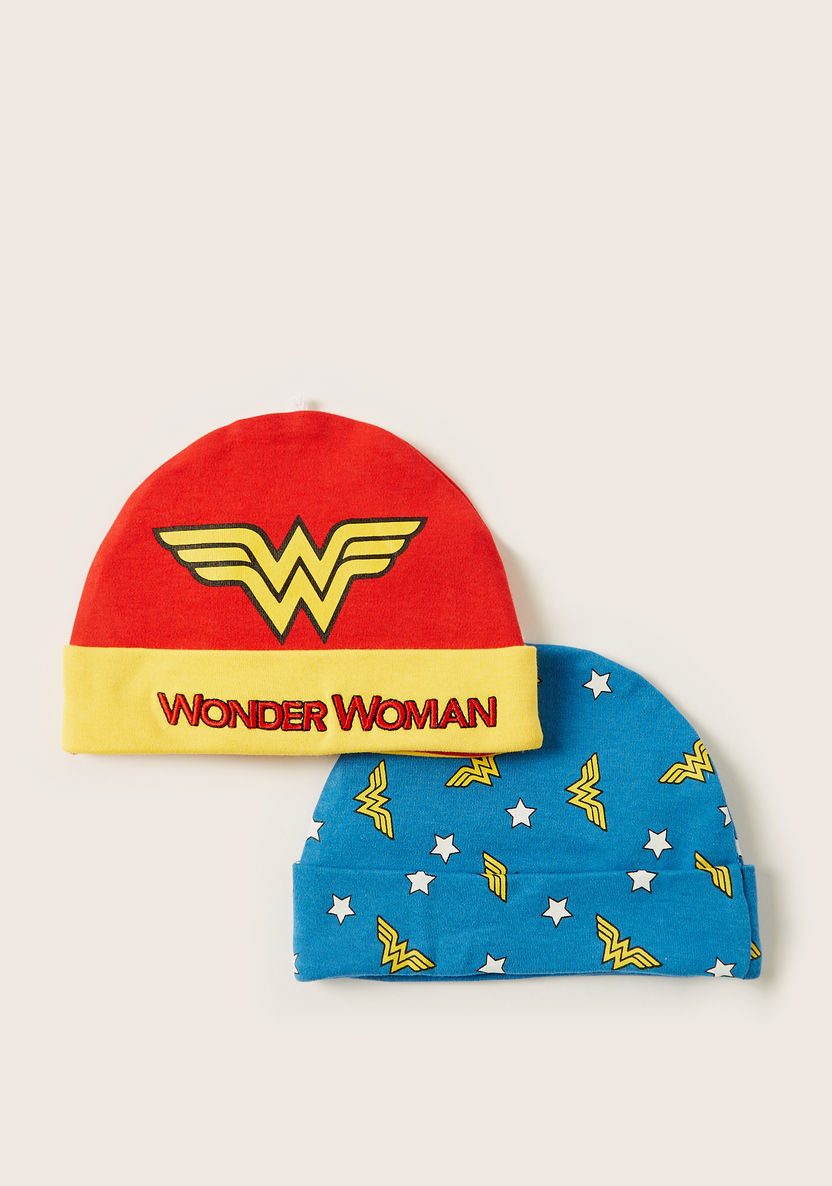 Wonder Woman Printed Cap - Set of 2-Caps-image-0