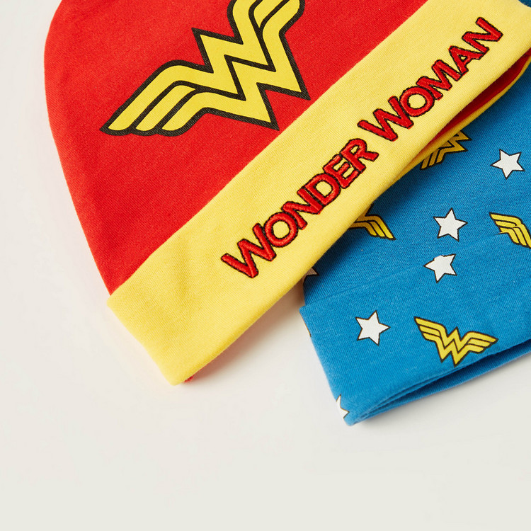 Wonder Woman Printed Cap - Set of 2