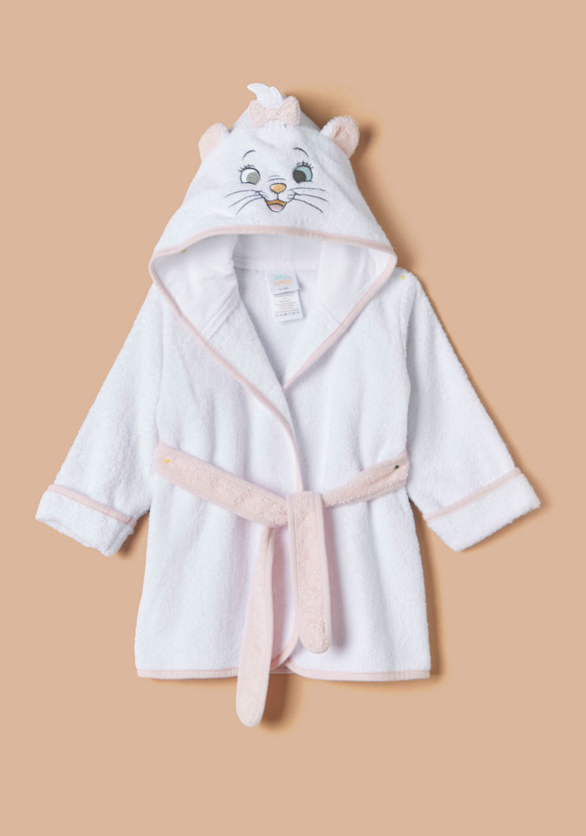 Disney Marie Embroidered Bathrobe with Hood and Tie-Up Belt-Towels and Flannels-image-0