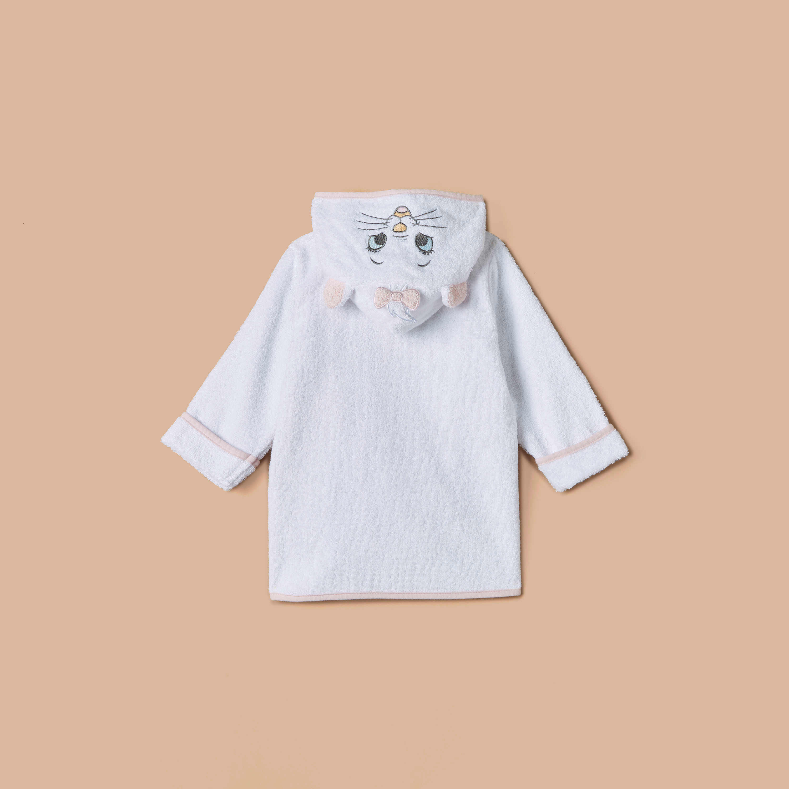 Disney Marie Embroidered Bathrobe with Hood and Tie-Up Belt-baby-bathandcare-towels-image-4