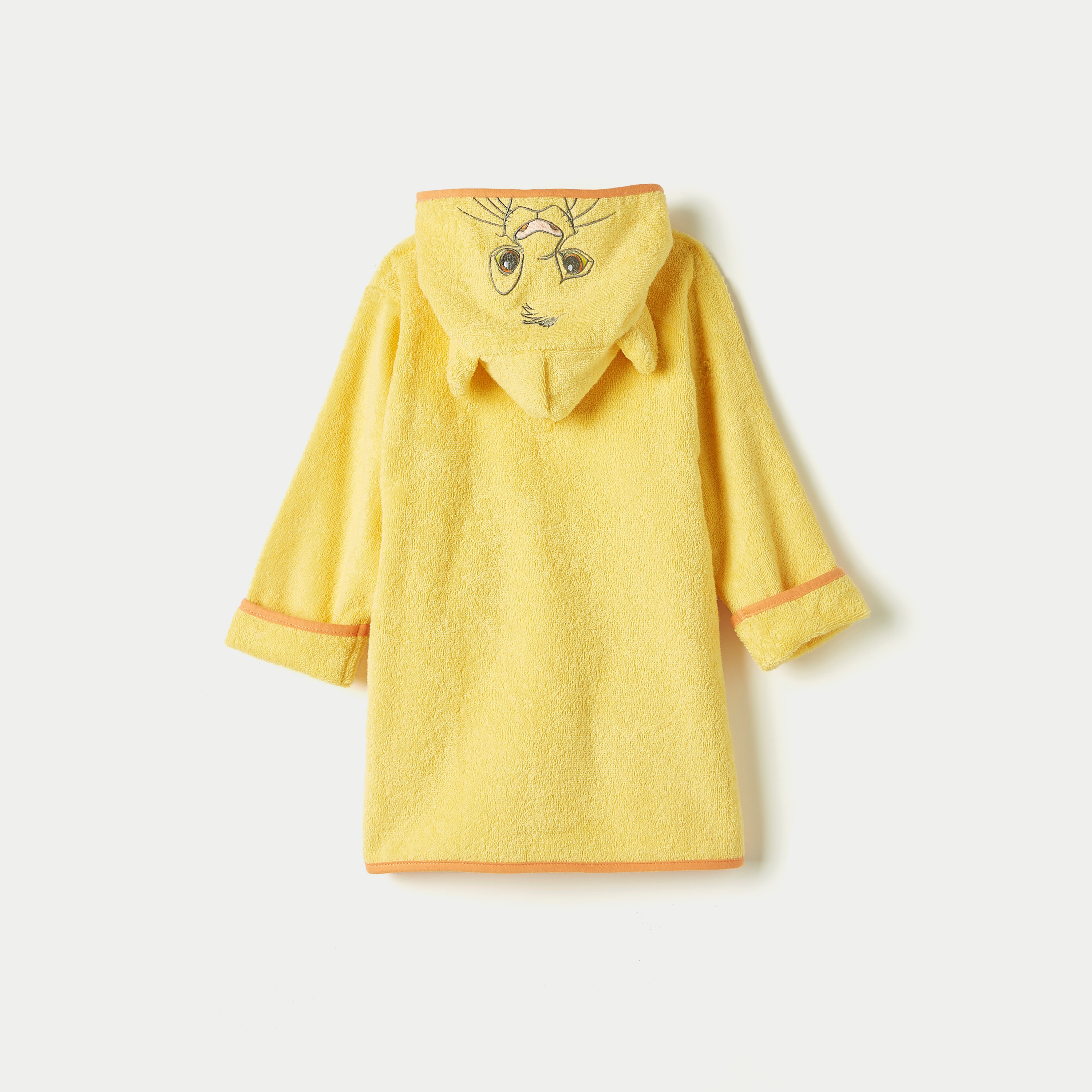 Disney Simba Embroidered Bathrobe with Hood and Tie-Up Belt-baby-bathandcare-towels-image-4