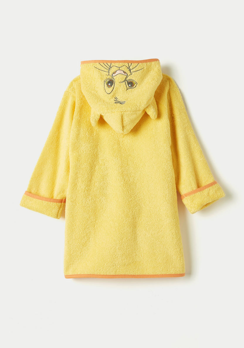 Disney Simba Embroidered Bathrobe with Hood and Tie-Up Belt-Towels and Flannels-image-3