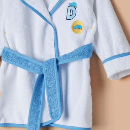 Disney Donald Duck Embroidered Bathrobe with Hood and Tie-Up Belt-Towels and Flannels-image-1