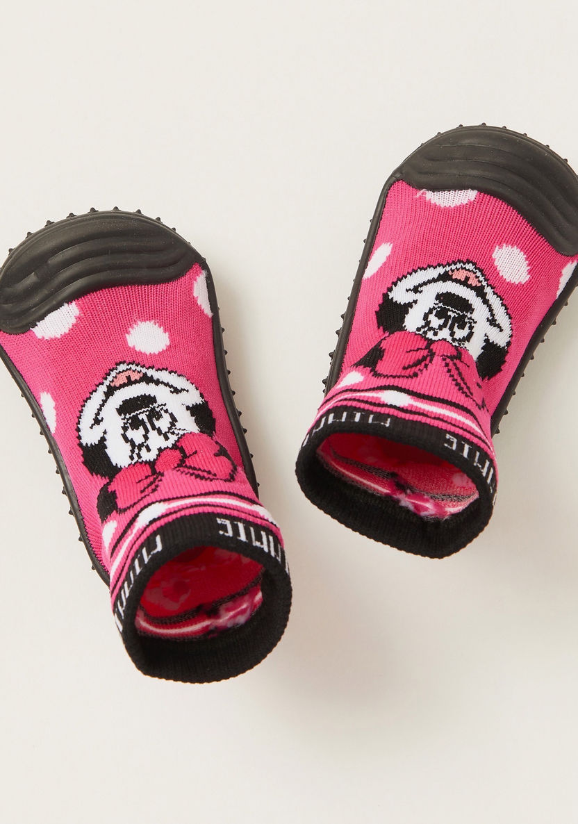 Minnie Mouse Graphic Print Booties with Cuffed Hem-Booties-image-0