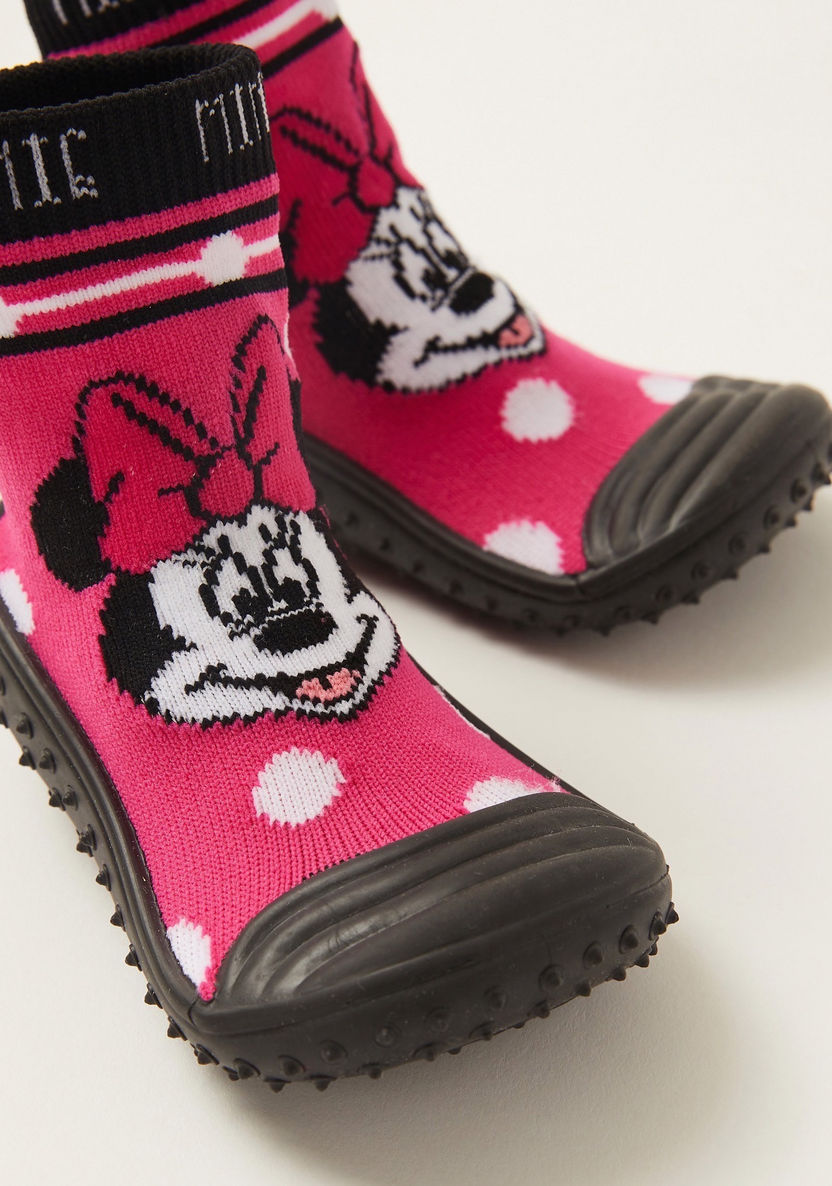 Minnie Mouse Graphic Print Booties with Cuffed Hem-Booties-image-2