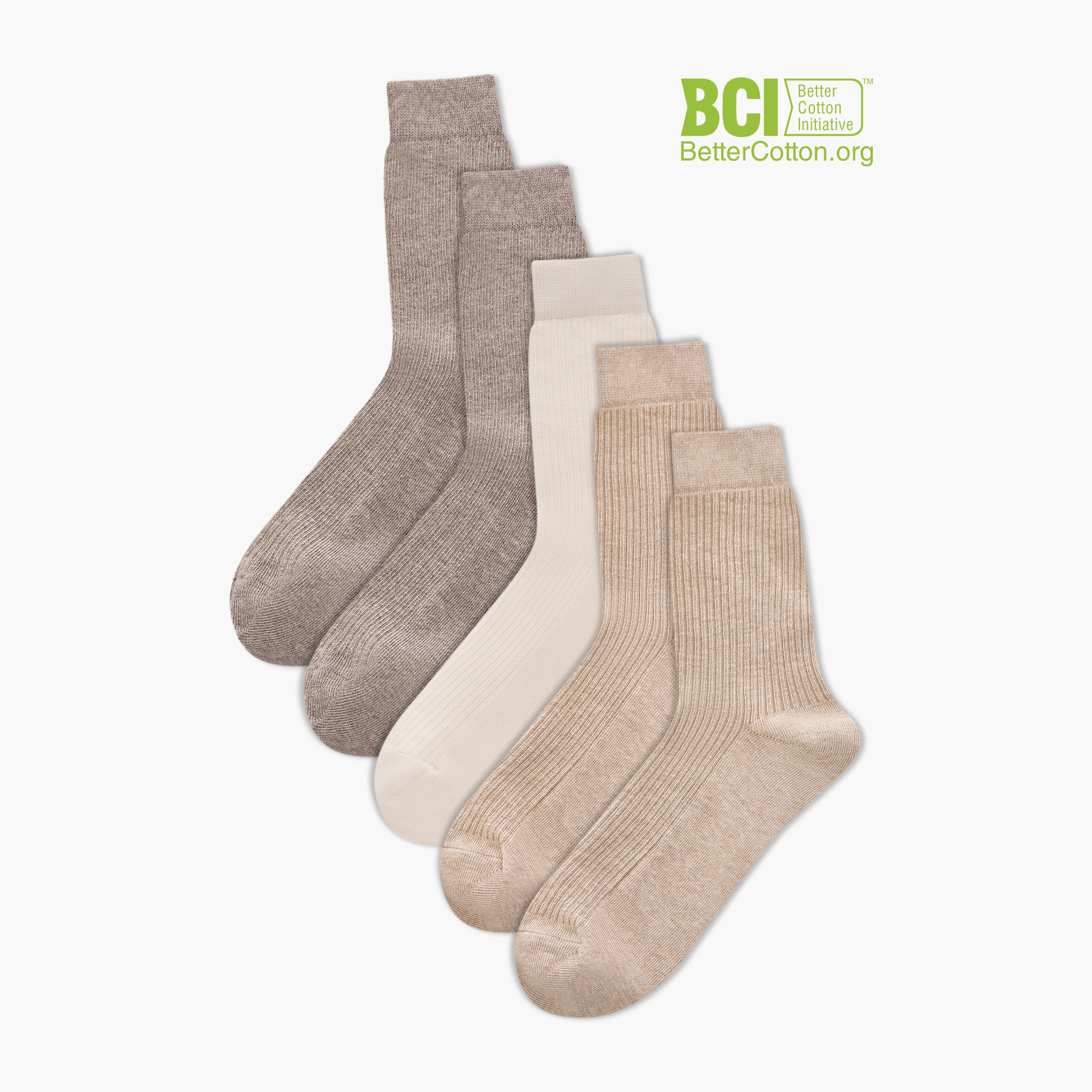 Celeste Ribbed Crew Length Socks - Set of 5-women-socksandstockings-image-1