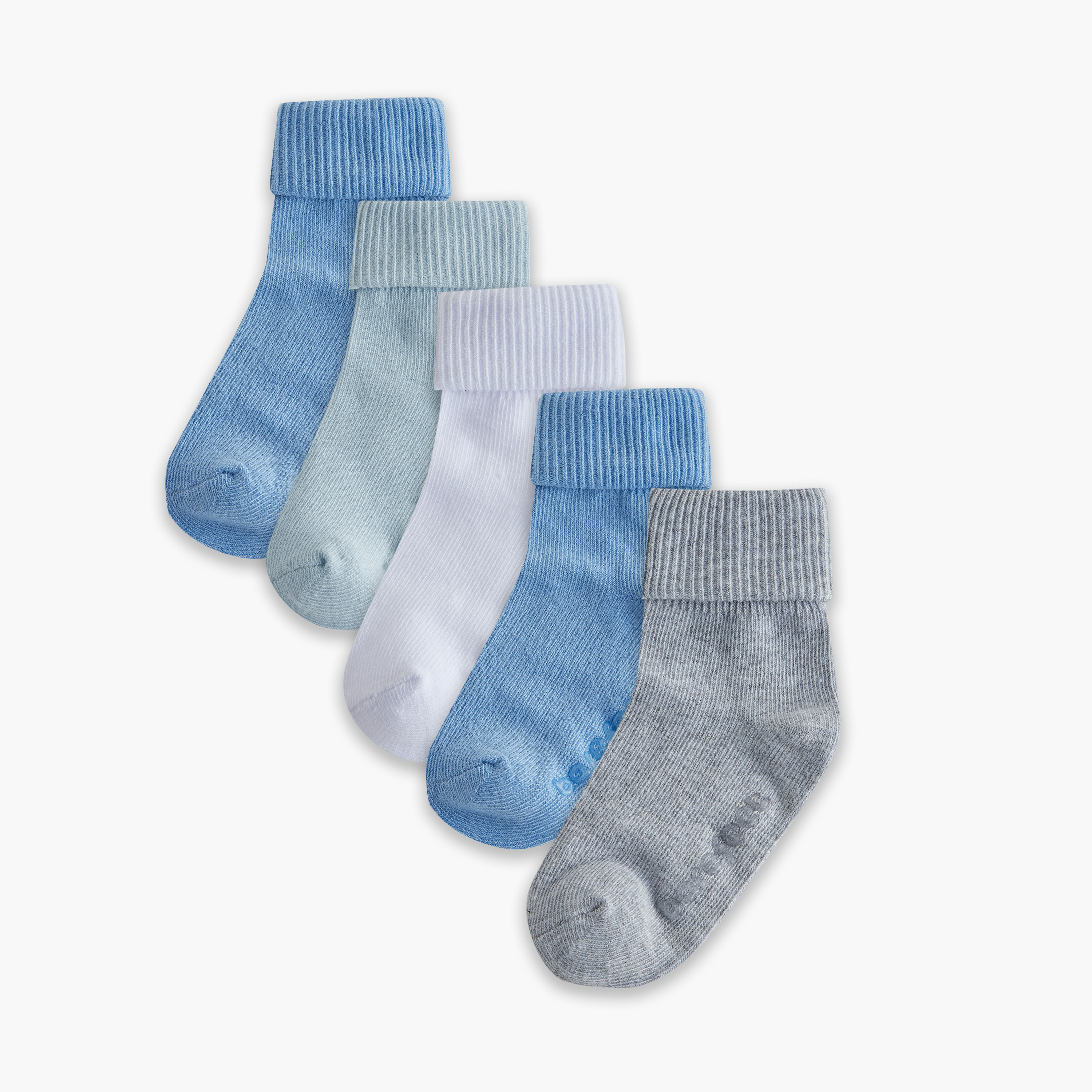 جوارب مضلعة بطول الكاحل من بيرفيت - طقم من 5 أزواج-girls-accessories-socks-image-1
