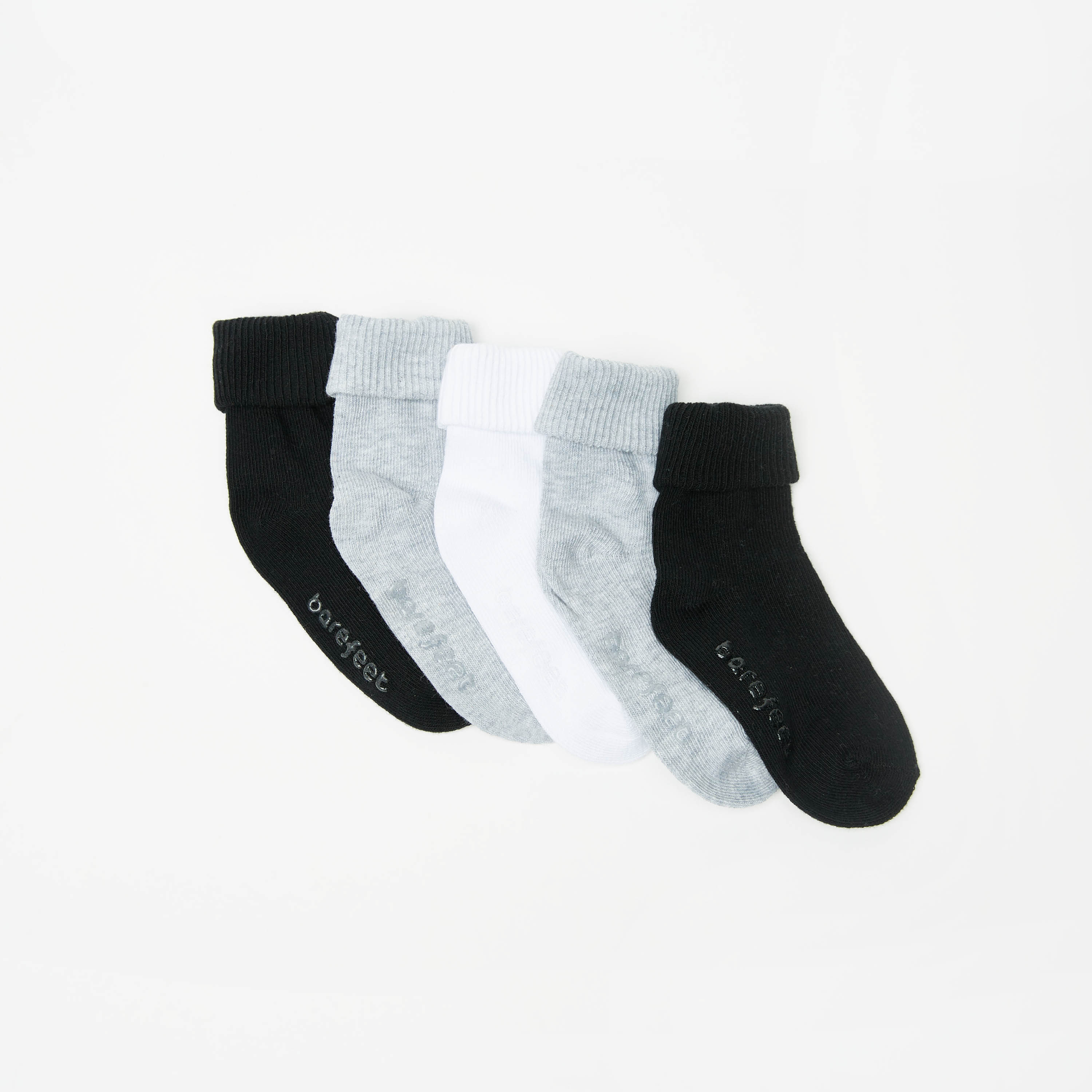Barefeet Ribbed Ankle Length Socks - Set of 5-girls-accessories-socks-image-1