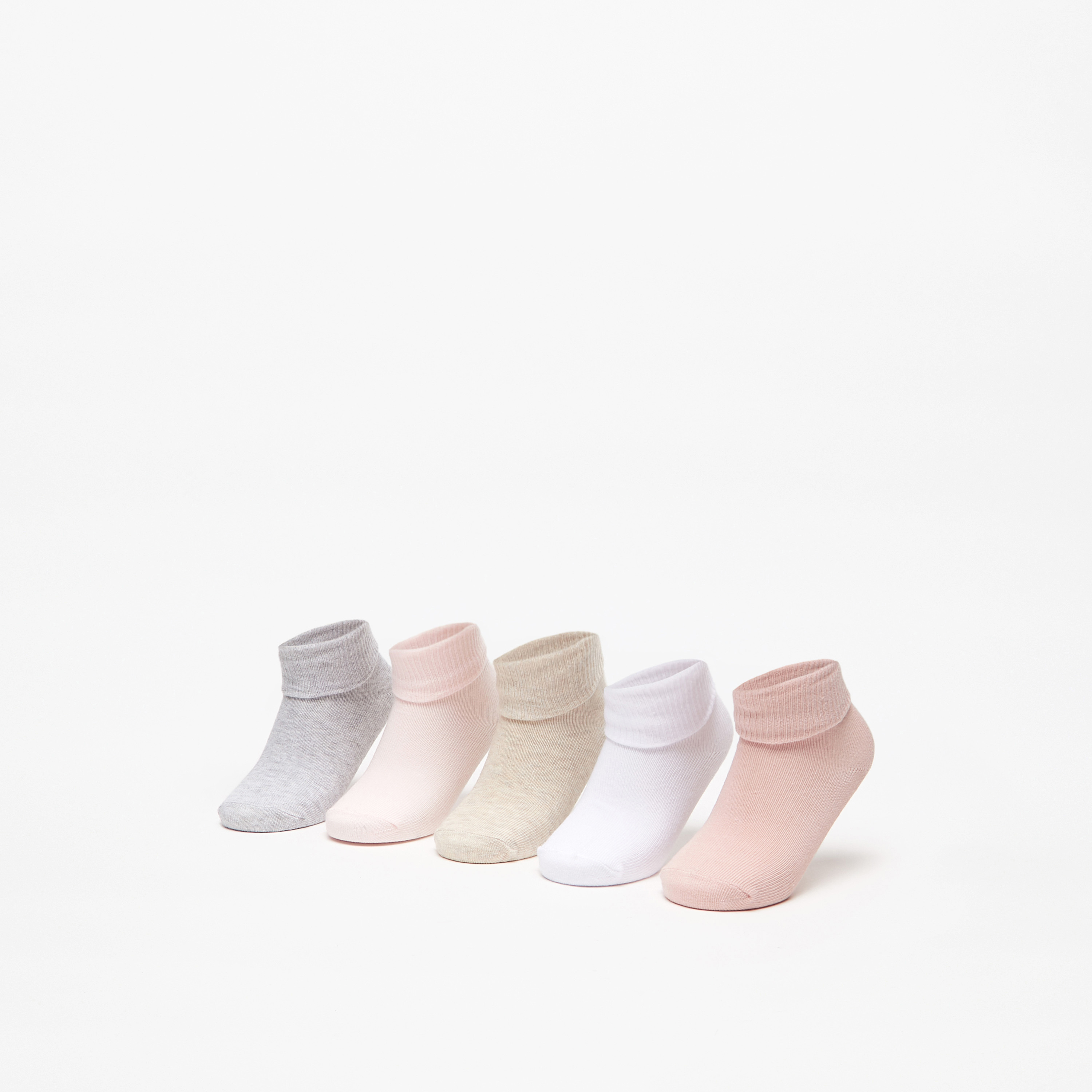Barefeet Ribbed Ankle Length Socks - Set of 5-girls-accessories-socks-image-5