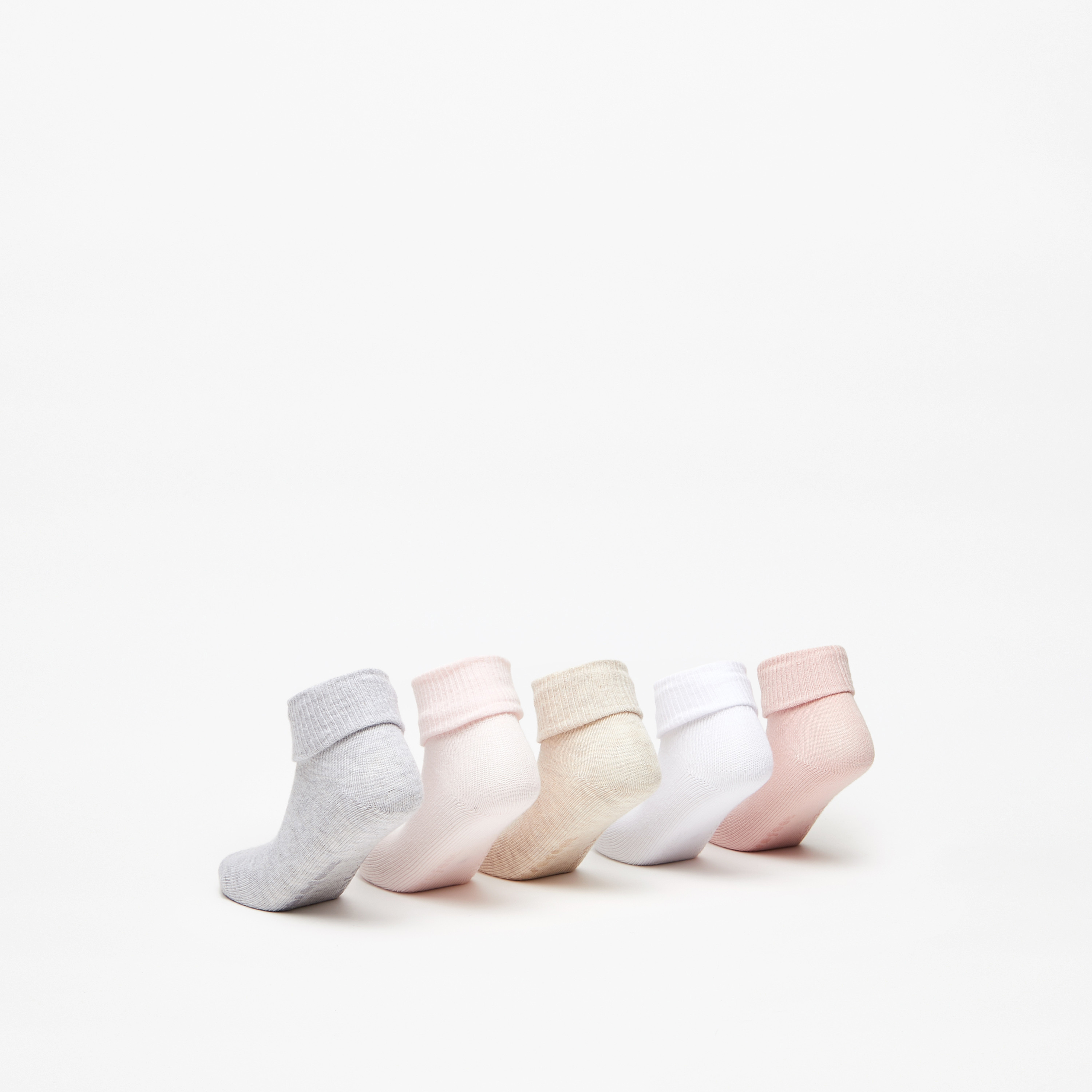 Barefeet Ribbed Ankle Length Socks - Set of 5-girls-accessories-socks-image-6