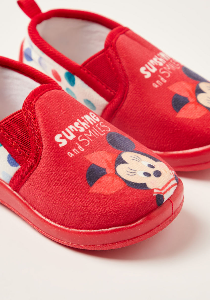 Disney Minnie Mouse Print Slip-On Booties with Pull Tabs-Booties-image-2