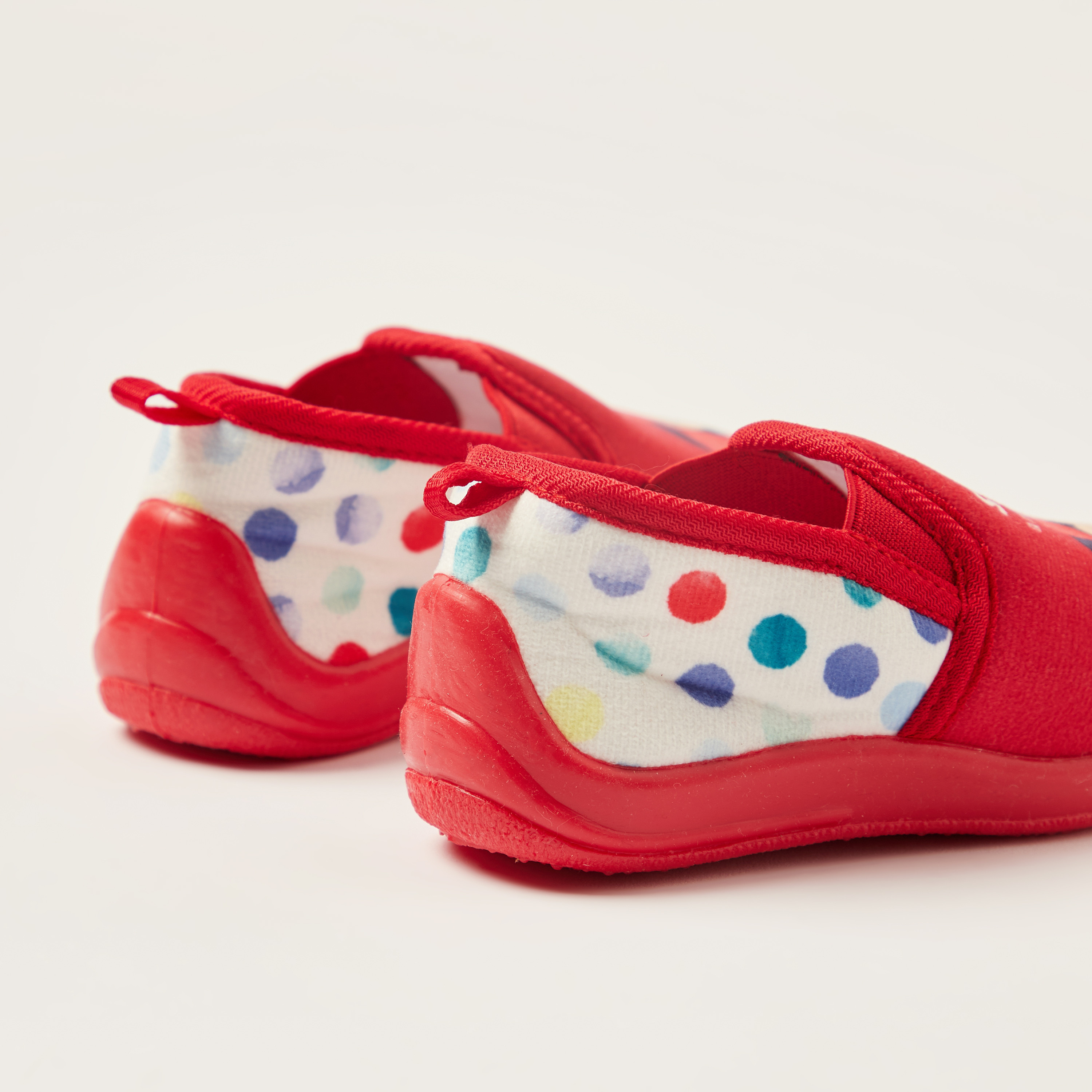 Disney Minnie Mouse Print Slip-On Booties with Pull Tabs-baby-girls-shoes-booties-image-4