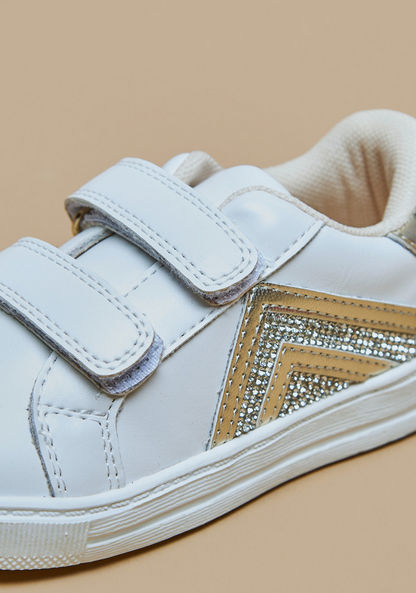 Juniors Studded Sneakers with Hook and Loop Closure