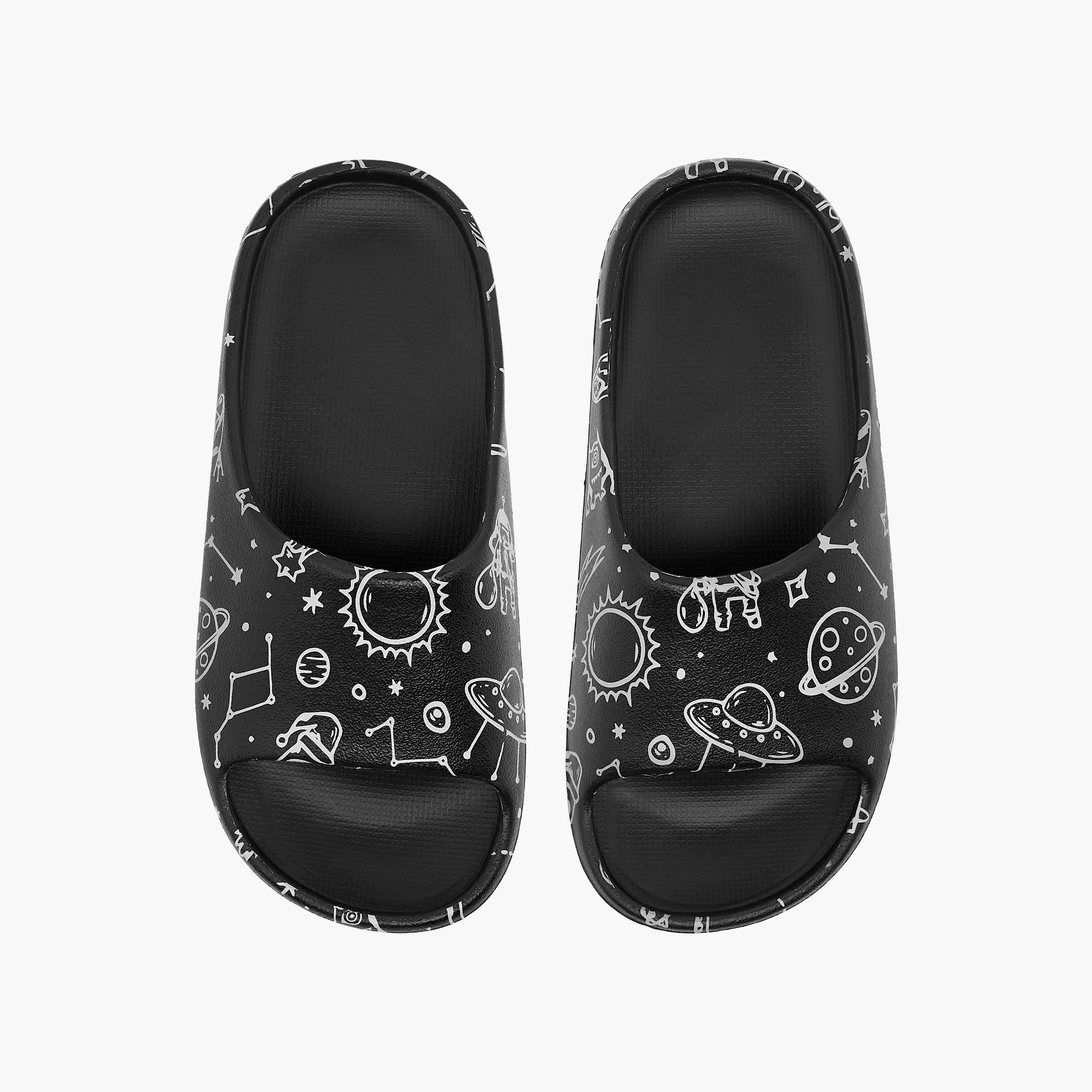 Aqua Boys Space Print Slides-boys-shoes-sandals-image-1