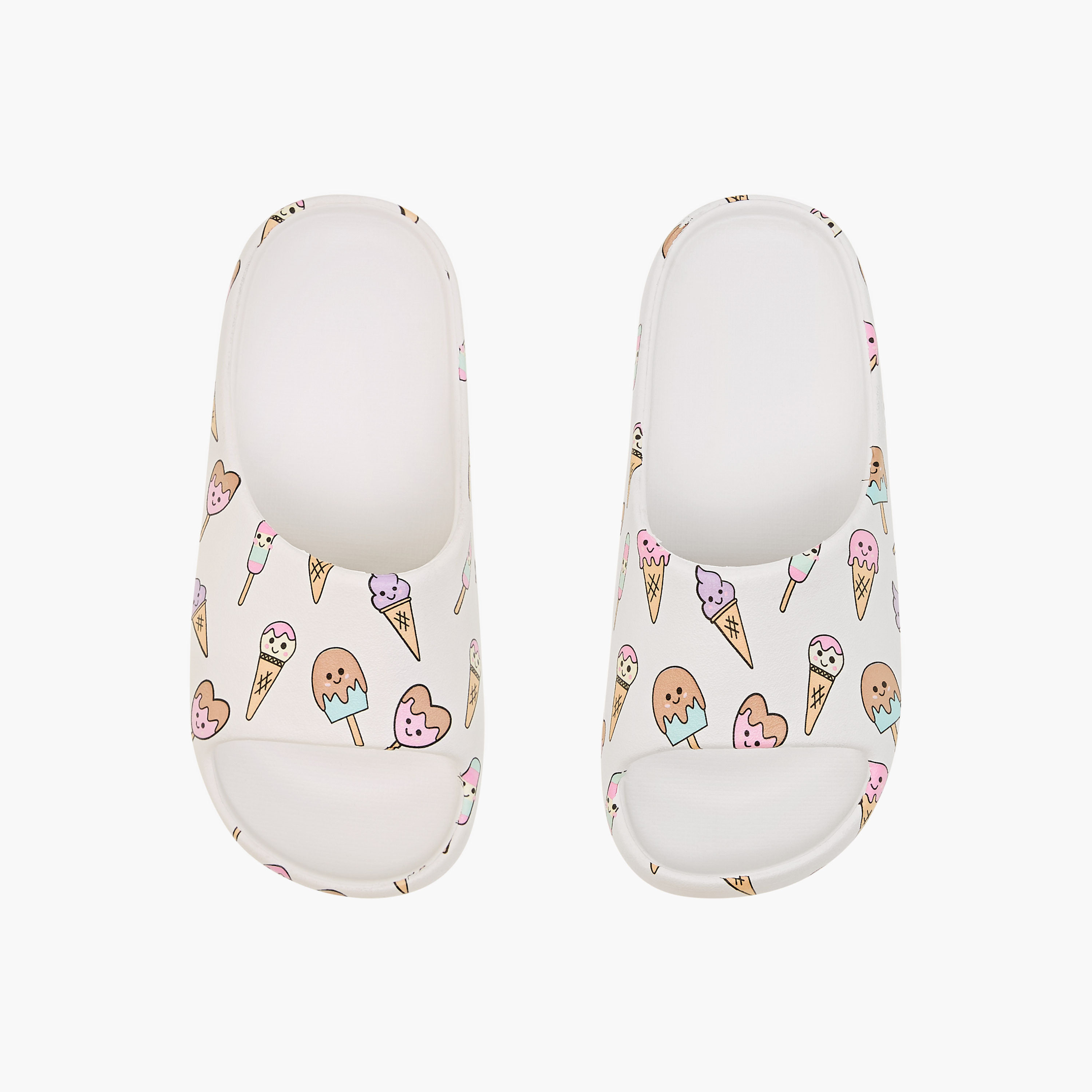 Aqua Girls Ice Cream Print Slides-girls-shoes-flipflopsandslides-image-1
