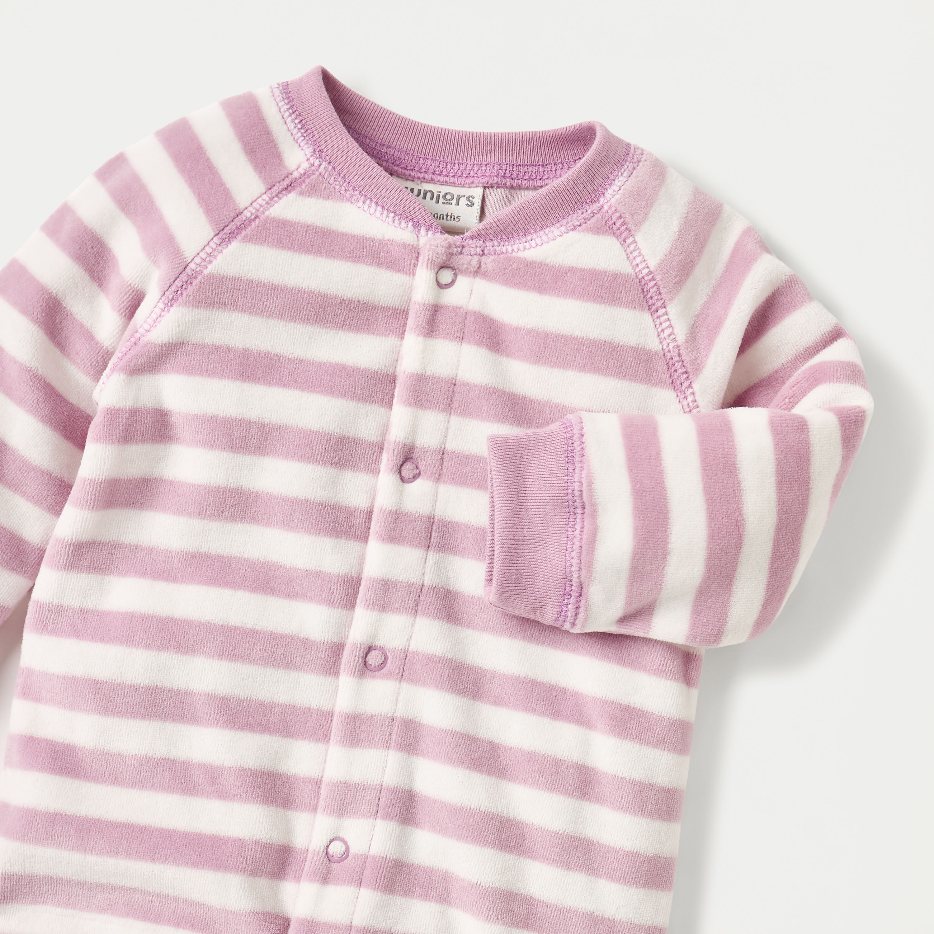 Juniors Striped Closed Feet Sleepsuit with Long Sleeves-baby-girls-clothing-nightwear-sleepsuits-image-3