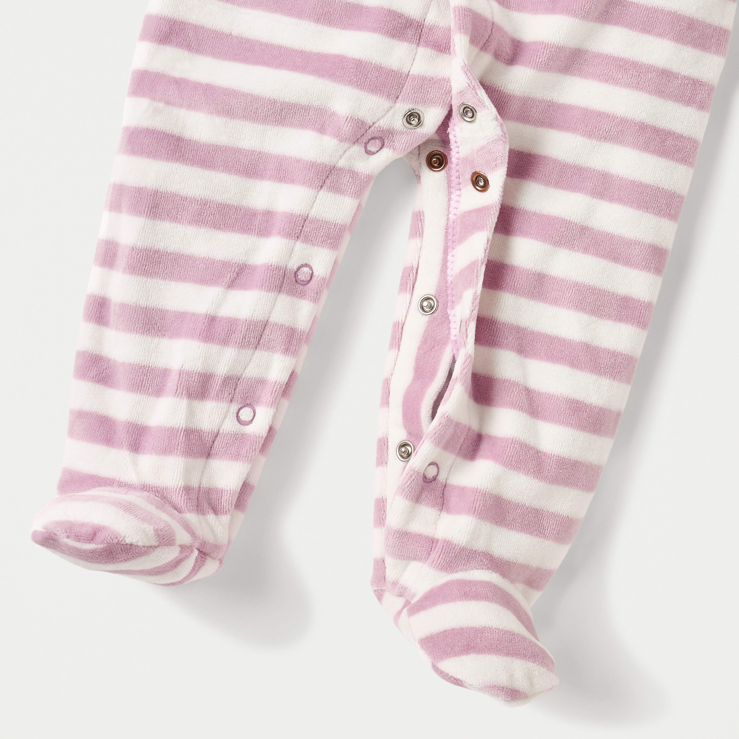 Juniors Striped Closed Feet Sleepsuit with Long Sleeves-baby-girls-clothing-nightwear-sleepsuits-image-4