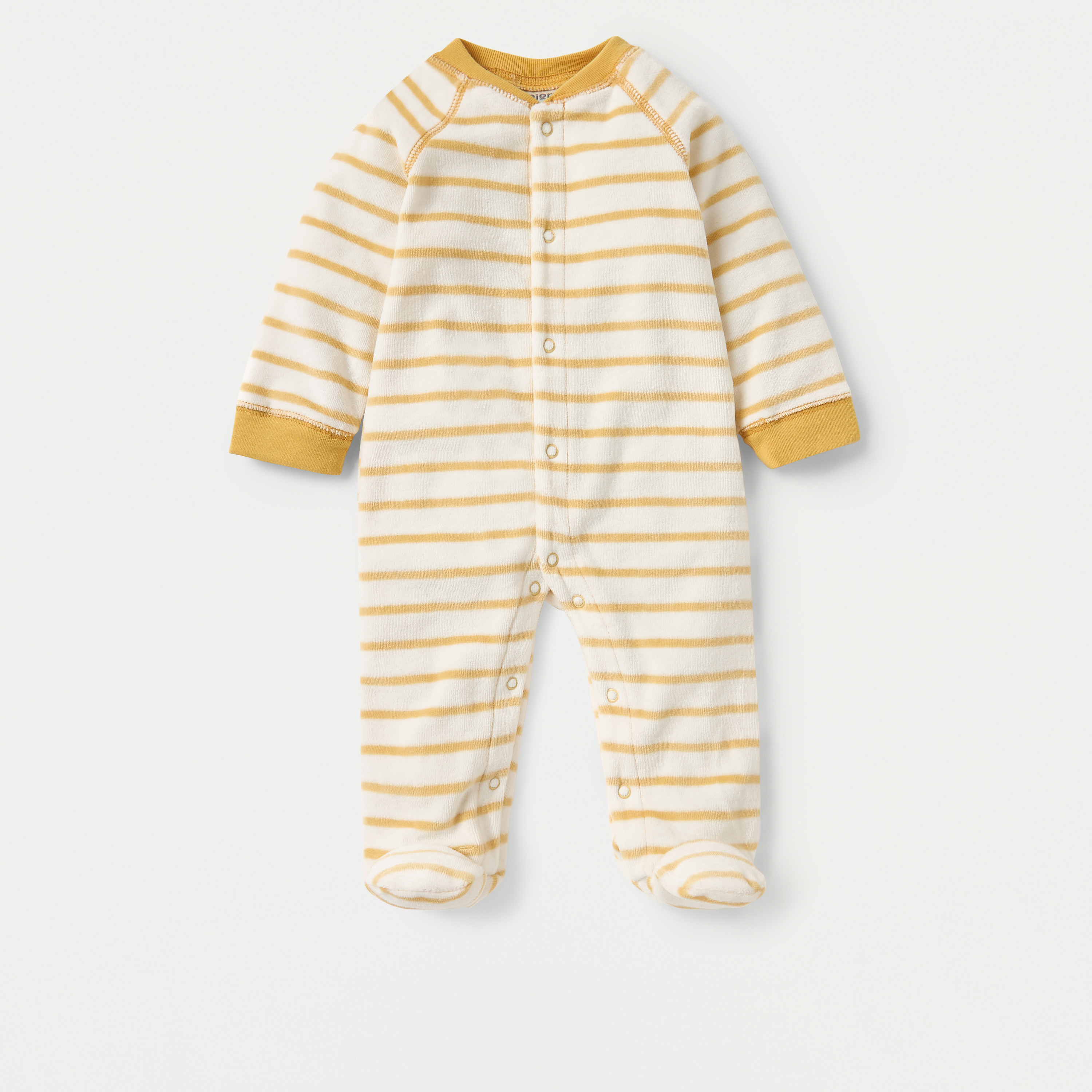 بدلة نوم مخططة مغلقة القدمين بأكمام طويلة من جونيورز-baby-girls-clothing-nightwear-sleepsuits-image-1