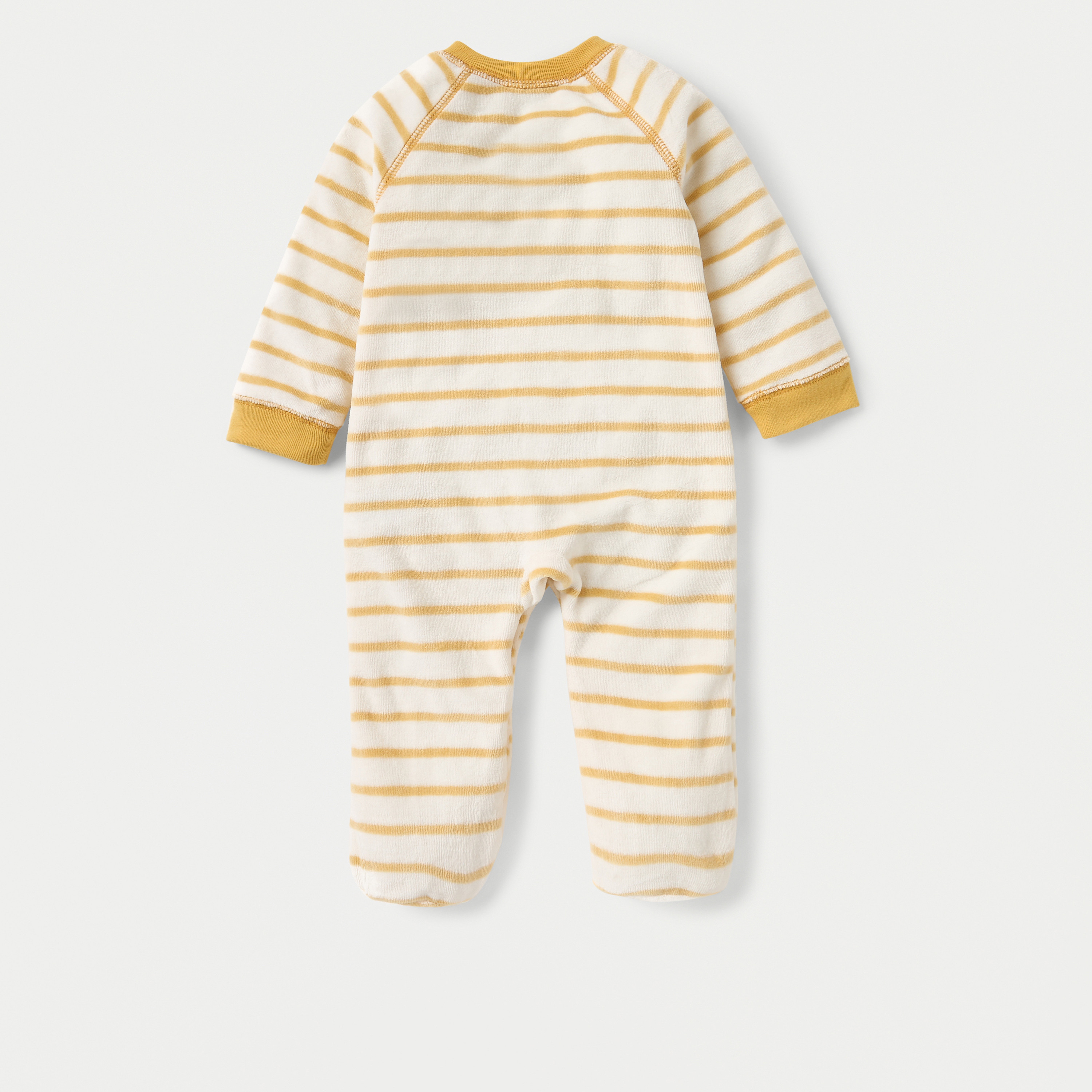بدلة نوم مخططة مغلقة القدمين بأكمام طويلة من جونيورز-baby-girls-clothing-nightwear-sleepsuits-image-2