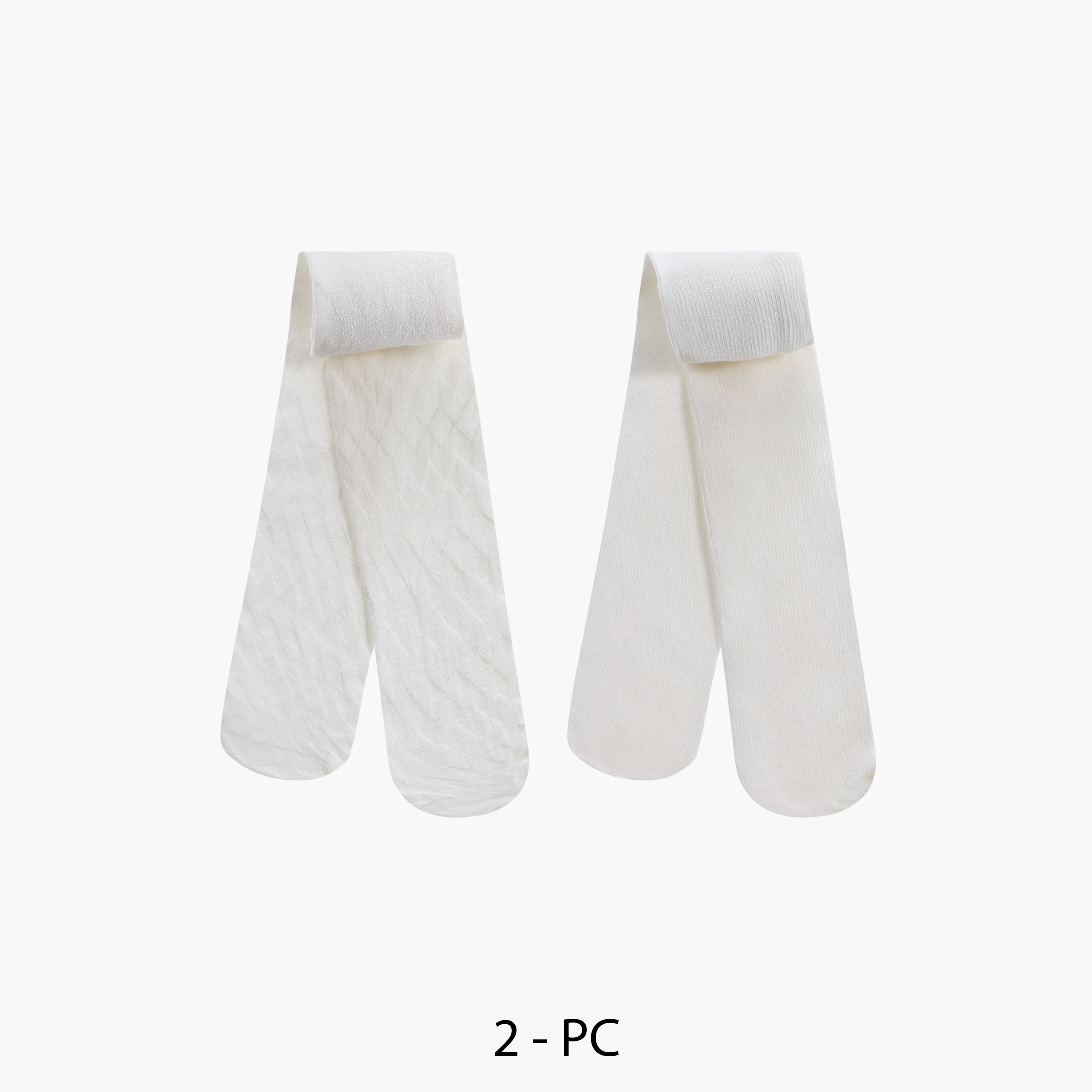 Barefeet Baby Girls Tights with Elasticated Waistband - Set of 2-baby-girls-accessories-socks-image-1