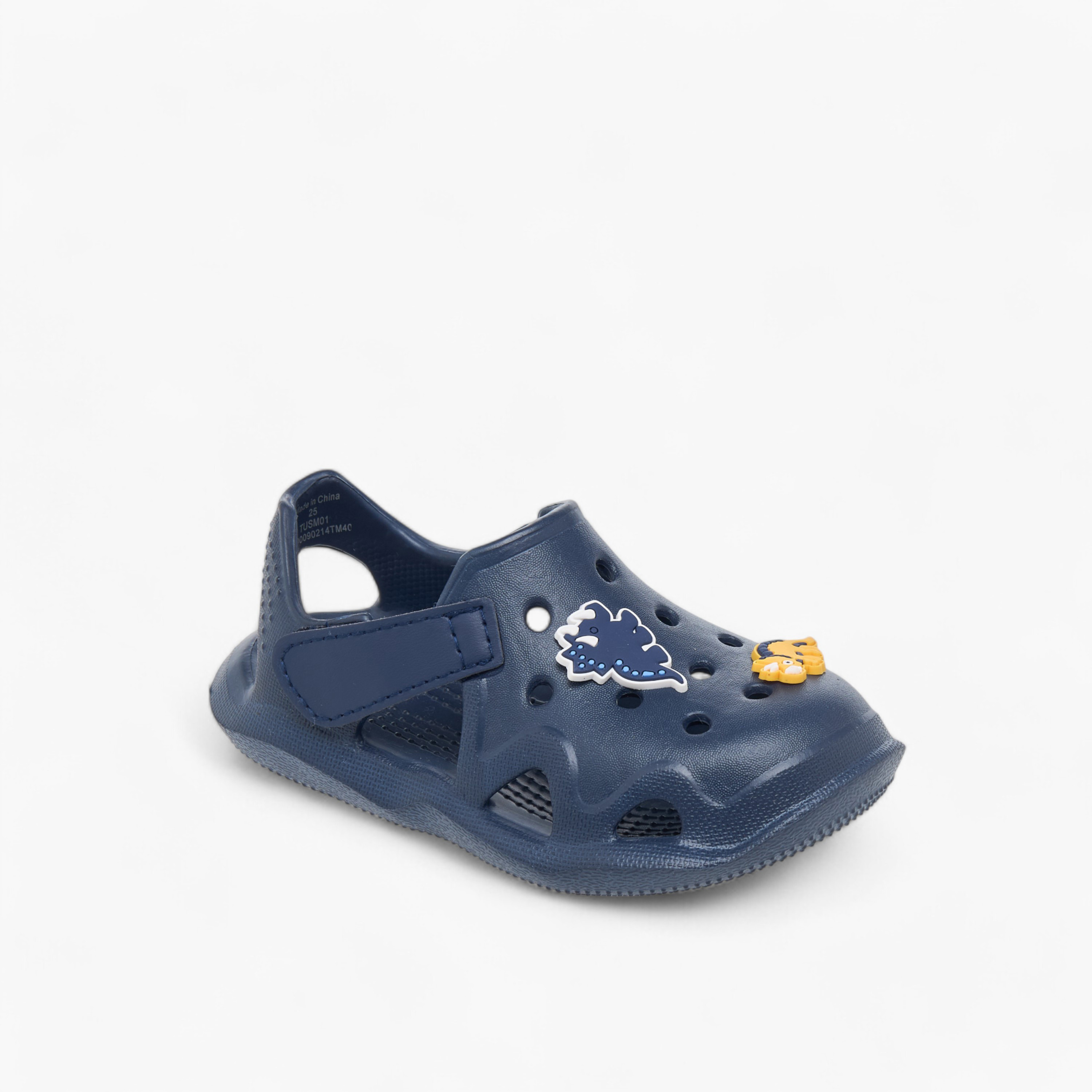 Aqua Dinosaur Applique Clogs with Backstrap-boys-shoes-sandals-image-2