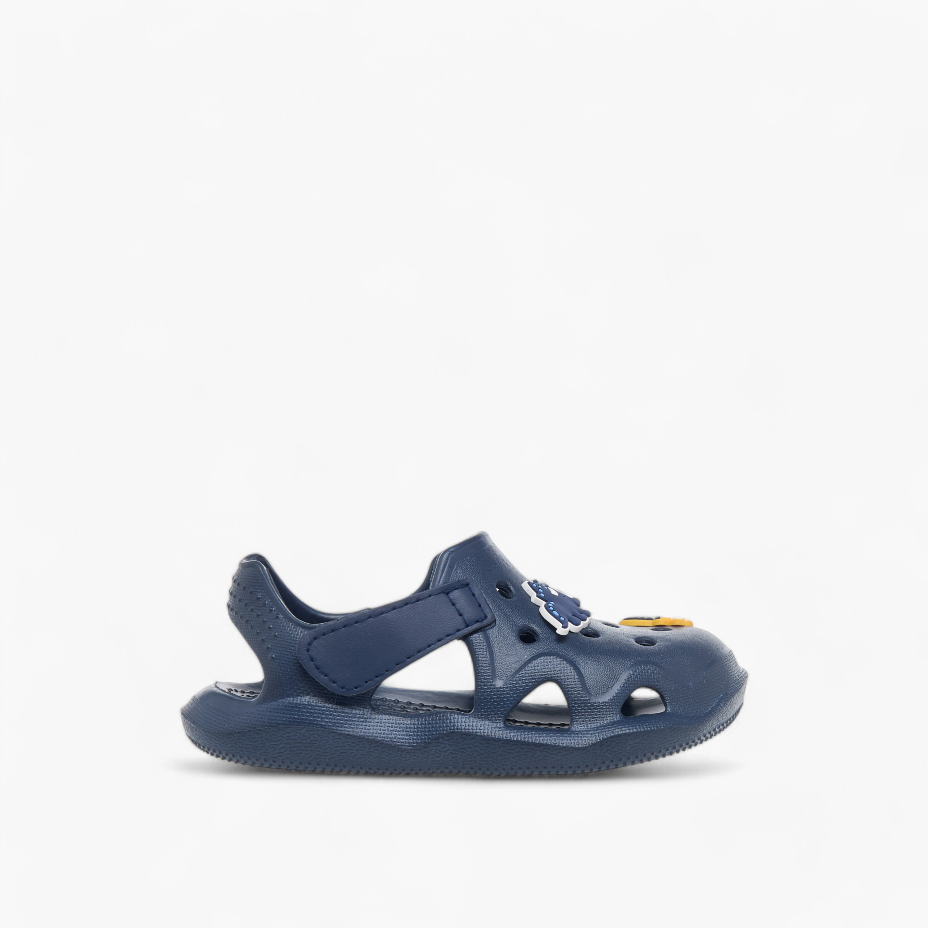 Aqua Dinosaur Applique Clogs with Backstrap-boys-shoes-sandals-image-3