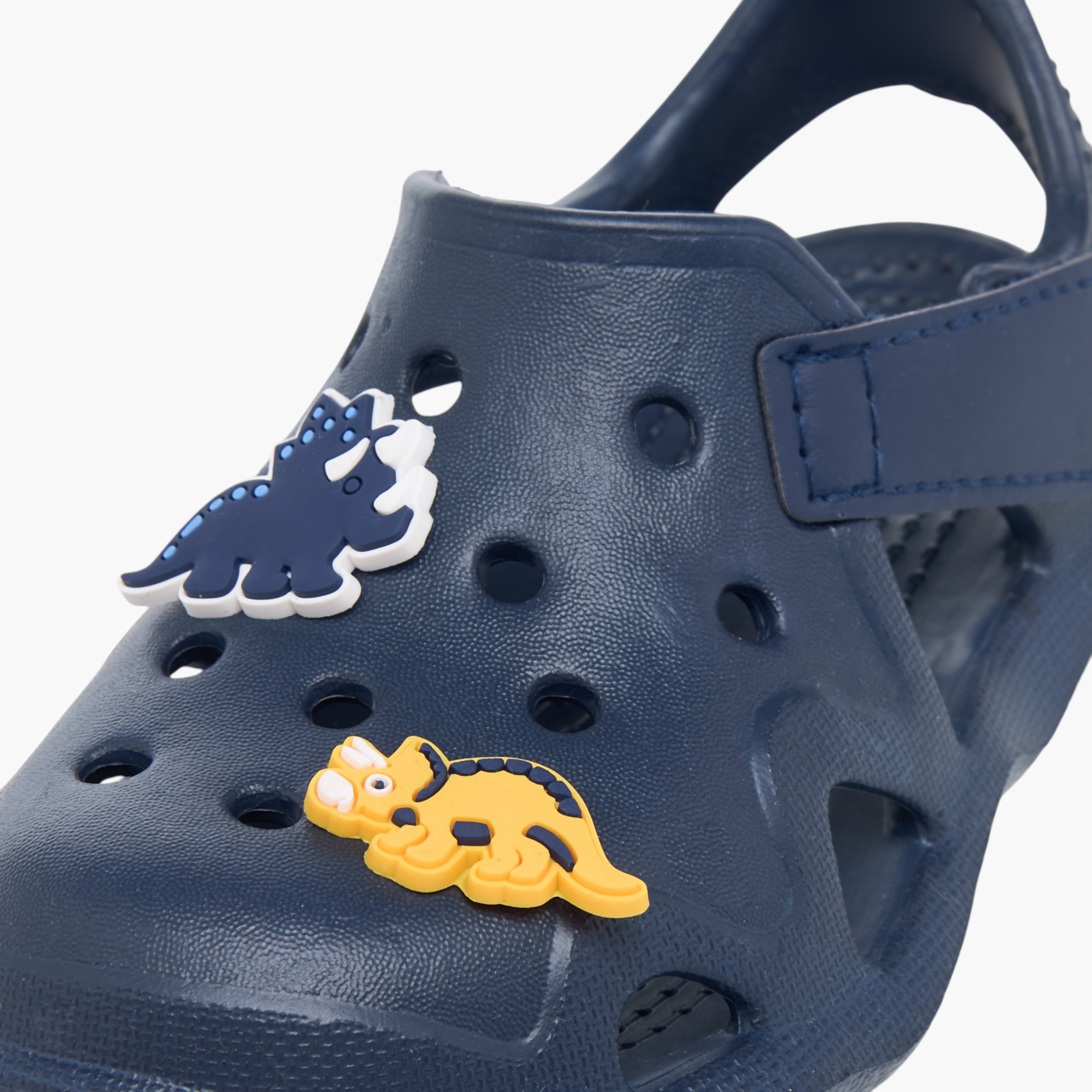 Aqua Dinosaur Applique Clogs with Backstrap-boys-shoes-sandals-image-4