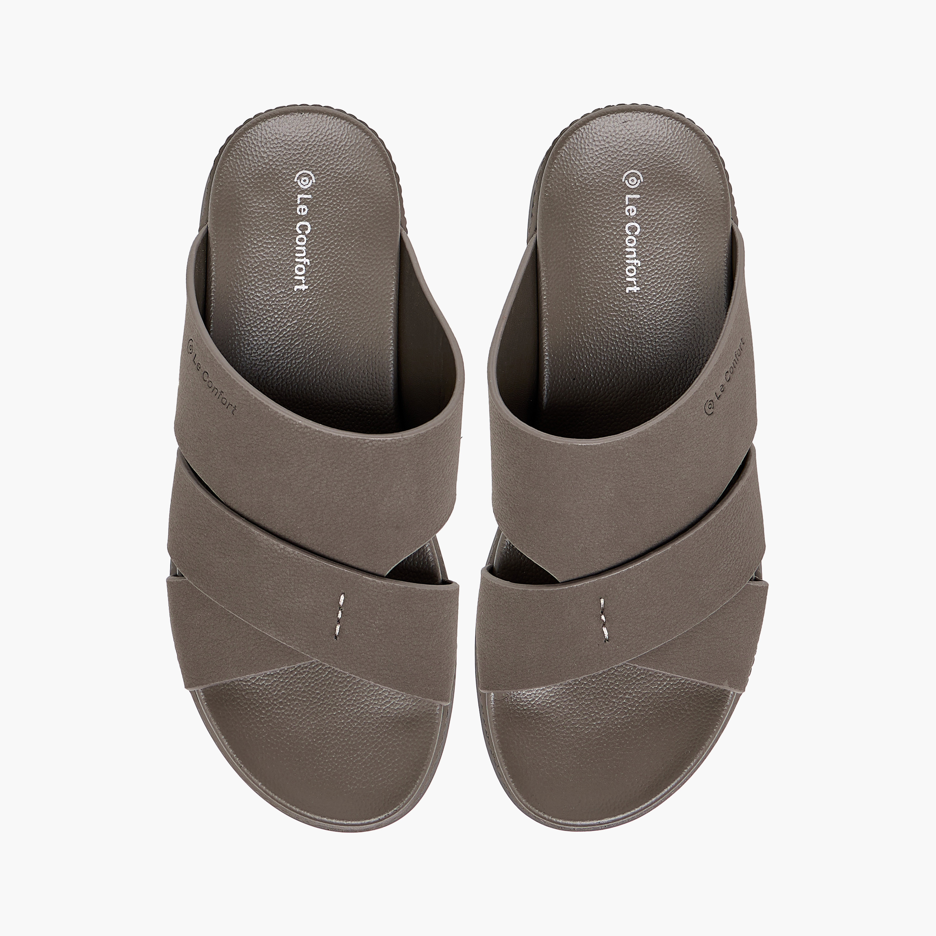 Le Confort Textured Slip On Cross-Strap Sandals-men-shoes-sandals-image-1