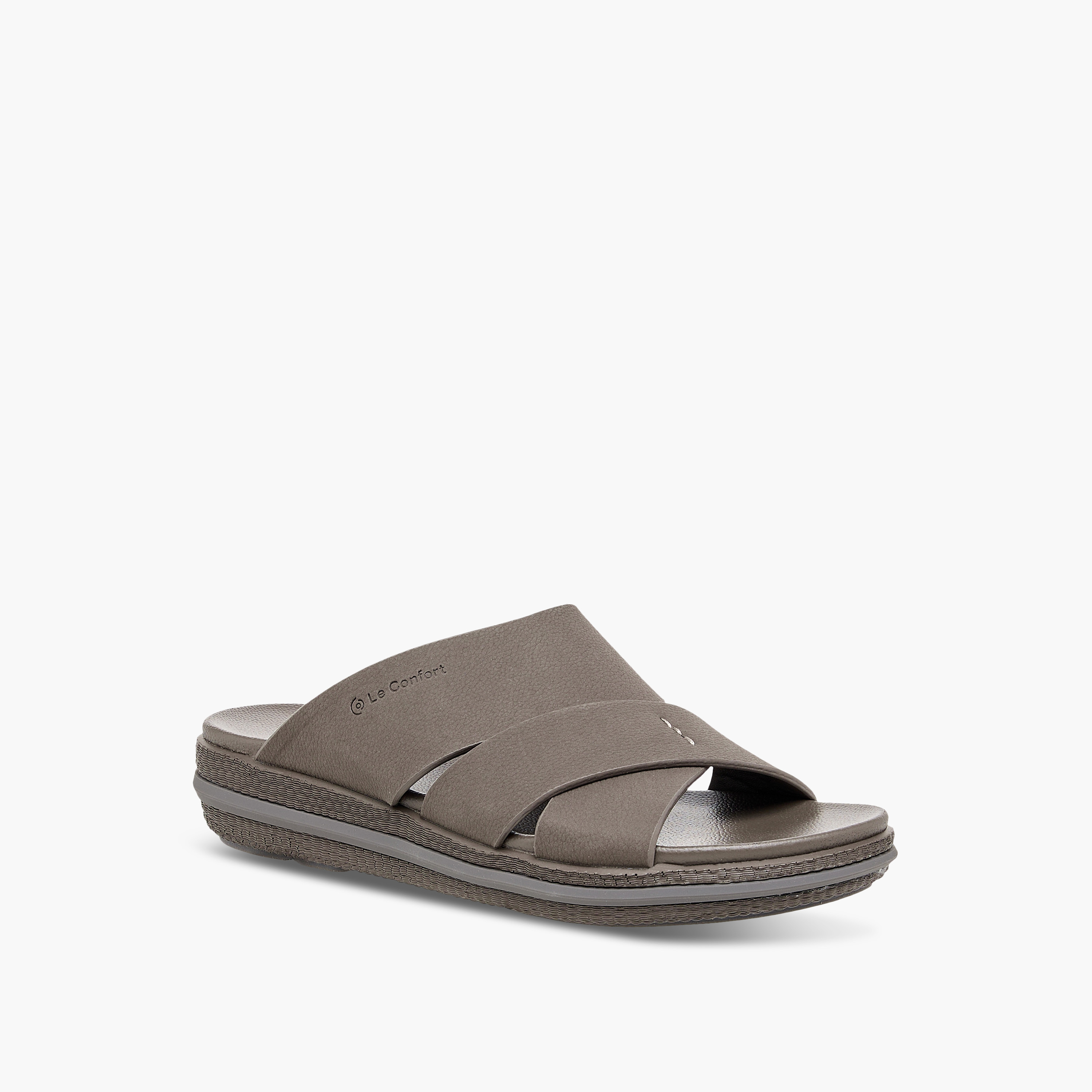 Le Confort Textured Slip On Cross-Strap Sandals-men-shoes-sandals-image-2