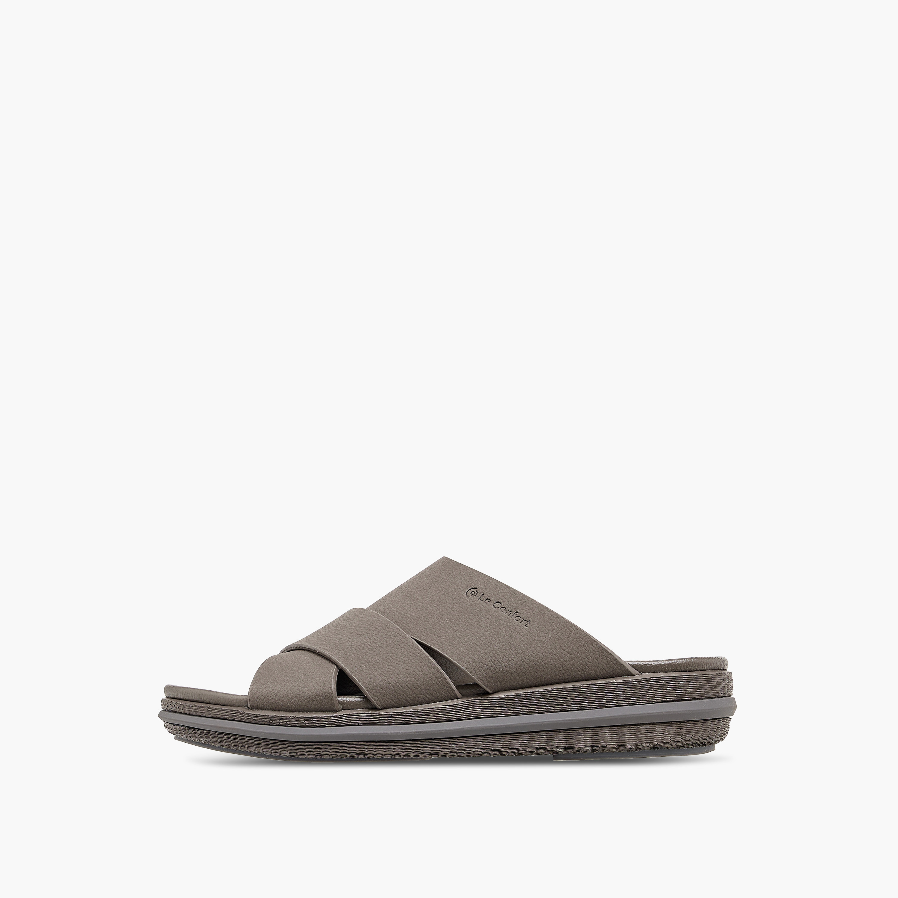 Le Confort Textured Slip On Cross-Strap Sandals-men-shoes-sandals-image-4